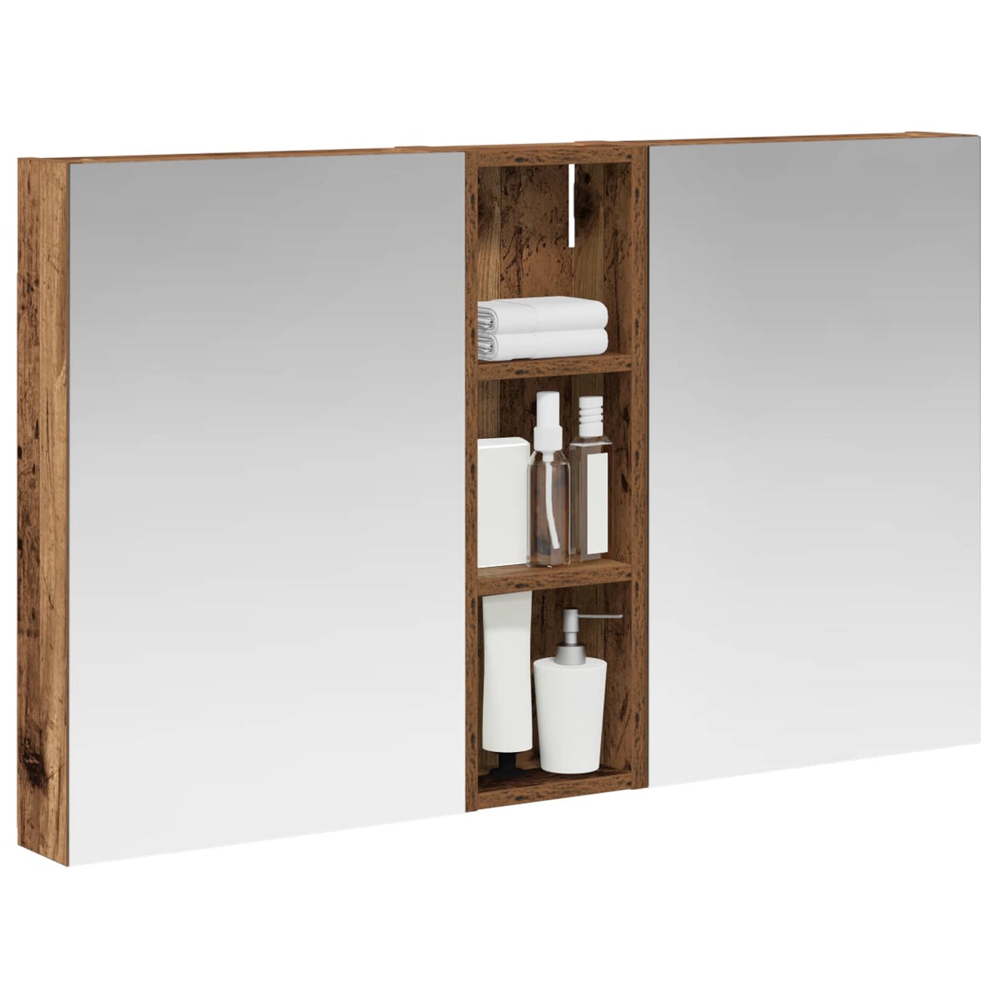 Baderomsskapsett 3 pcs 100 x 10,5 x 60,5 cm Konstruert tre