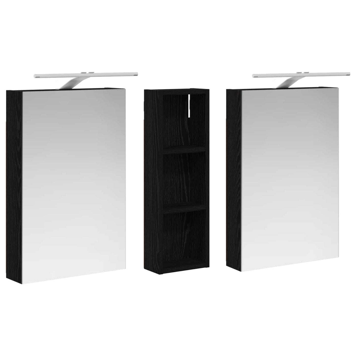 Baderomsskapsett 3 pcs 100 x 10,5 x 60,5 cm Konstruert tre