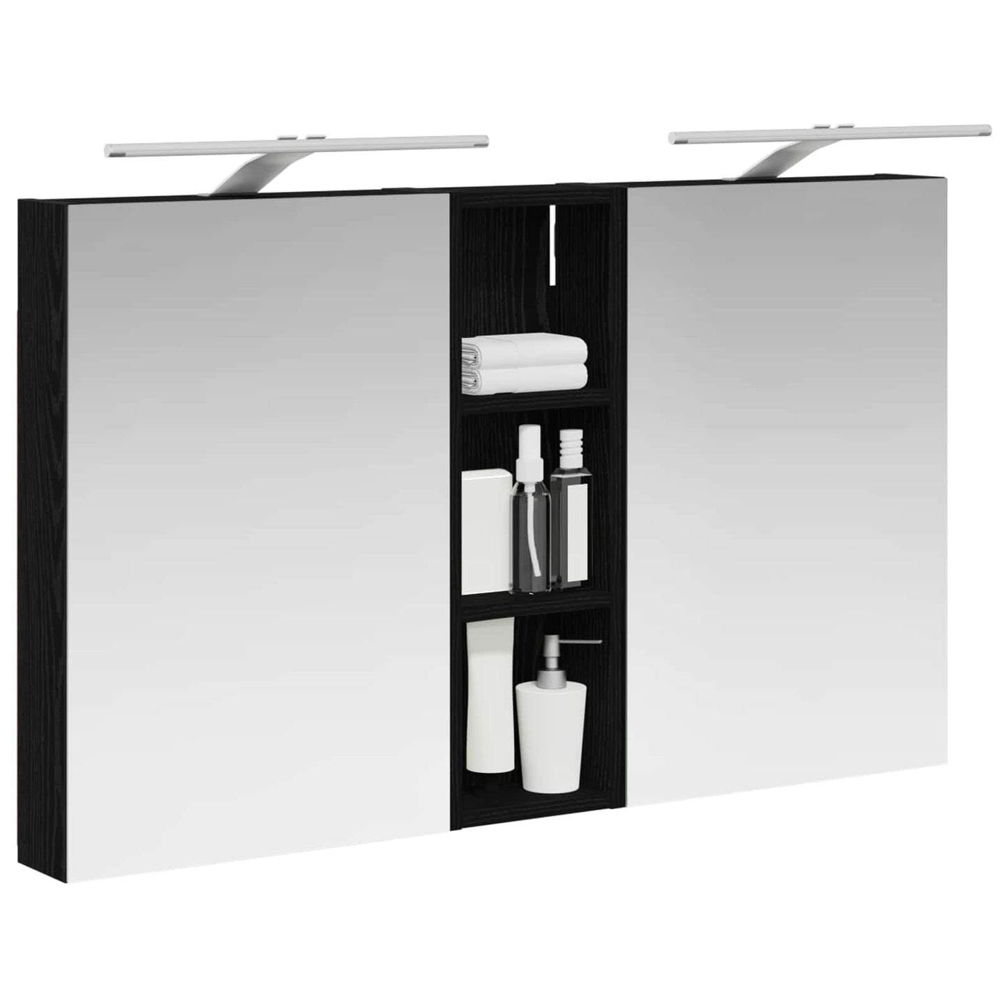 Baderomsskapsett 3 pcs 100 x 10,5 x 60,5 cm Konstruert tre
