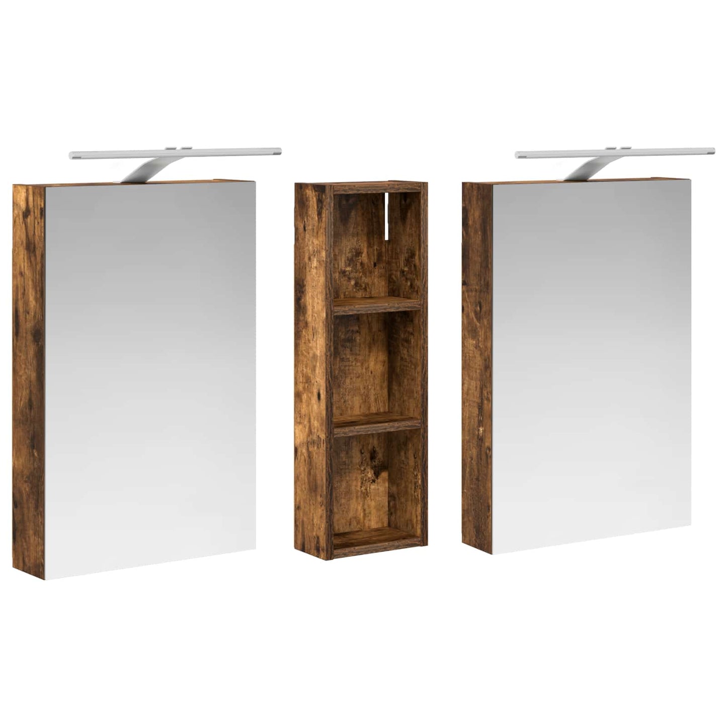 Baderomsskapsett 3 pcs 100 x 10,5 x 60,5 cm Konstruert tre