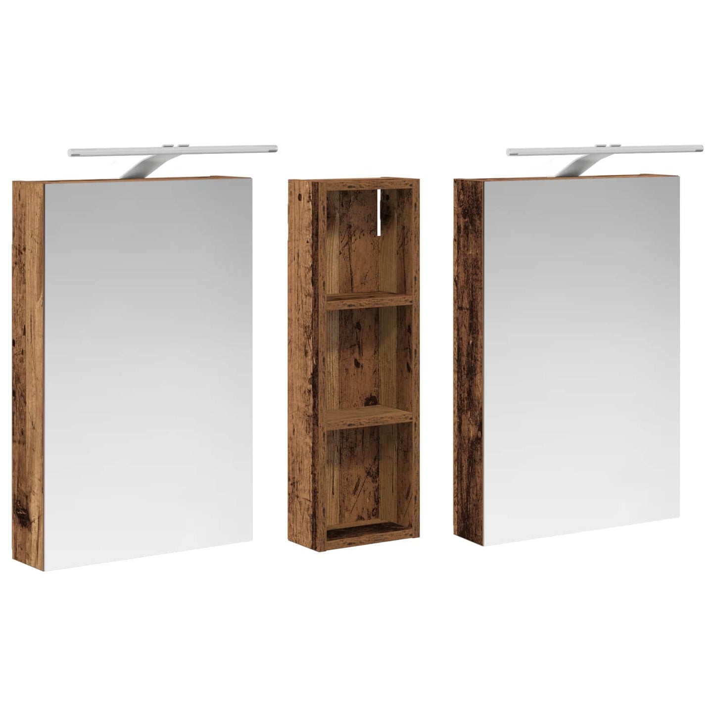 Baderomsskapsett 3 pcs 100 x 10,5 x 60,5 cm Konstruert tre