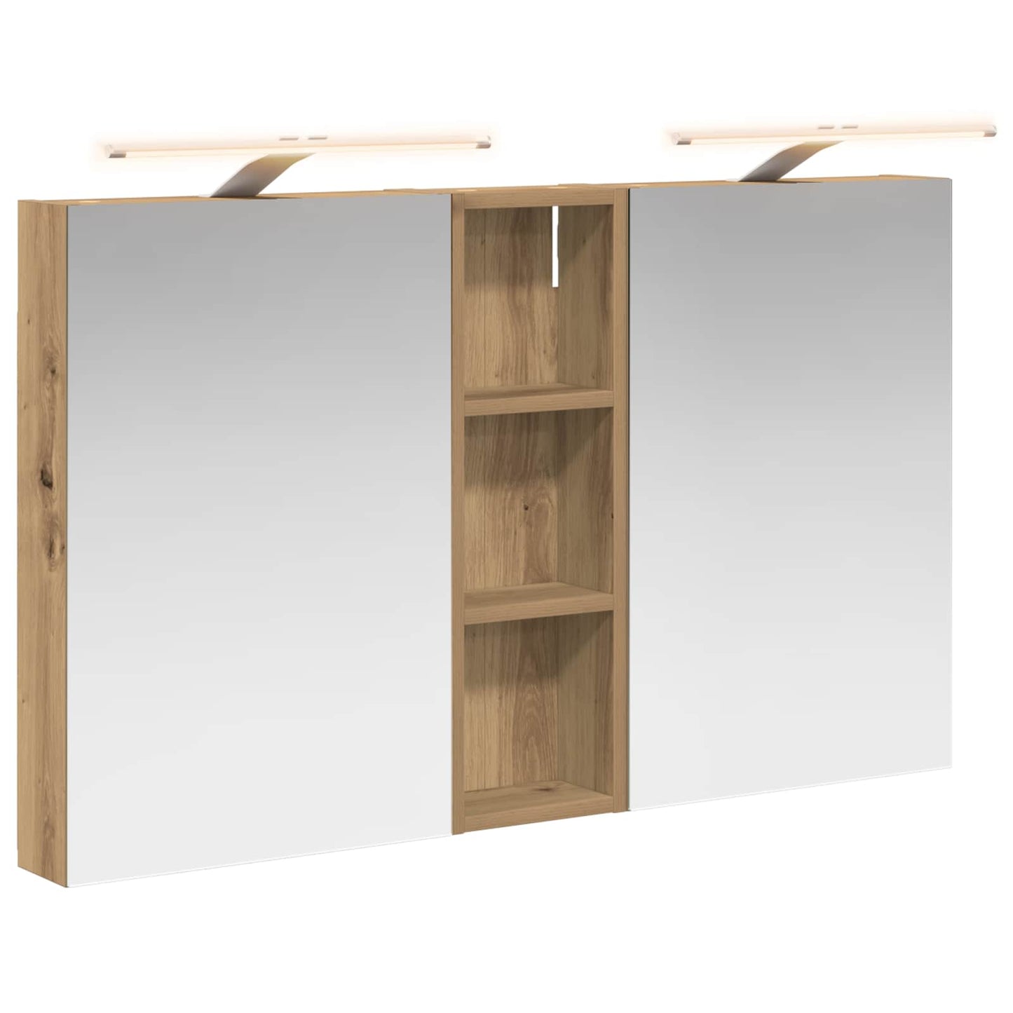 Baderomsskapsett 3 stk. 100 x 10,5 x 60,5 cm Konstruert tre