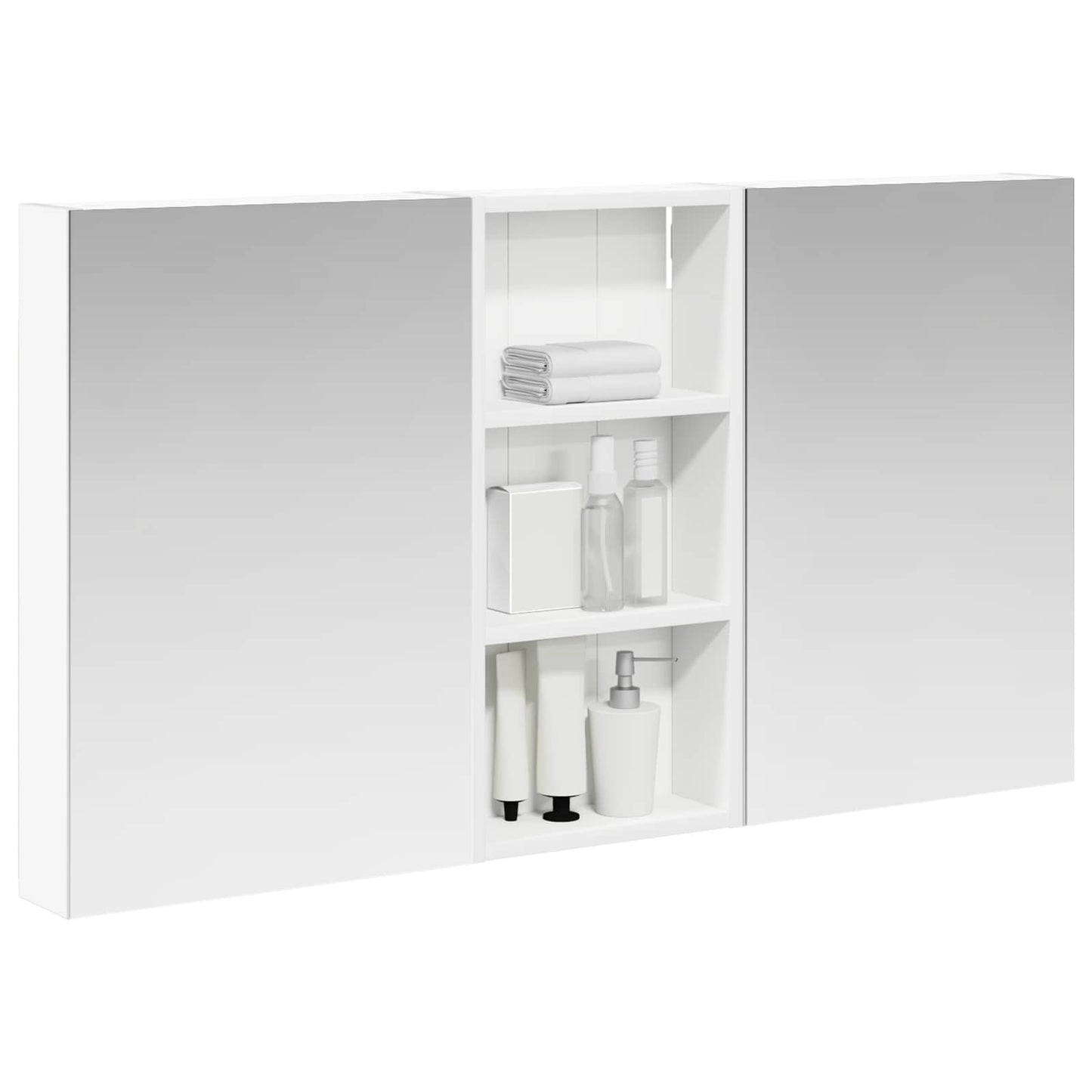 Baderomsskapsett 3 pcs 110 x 10,5 x 60,5 cm Konstruert tre