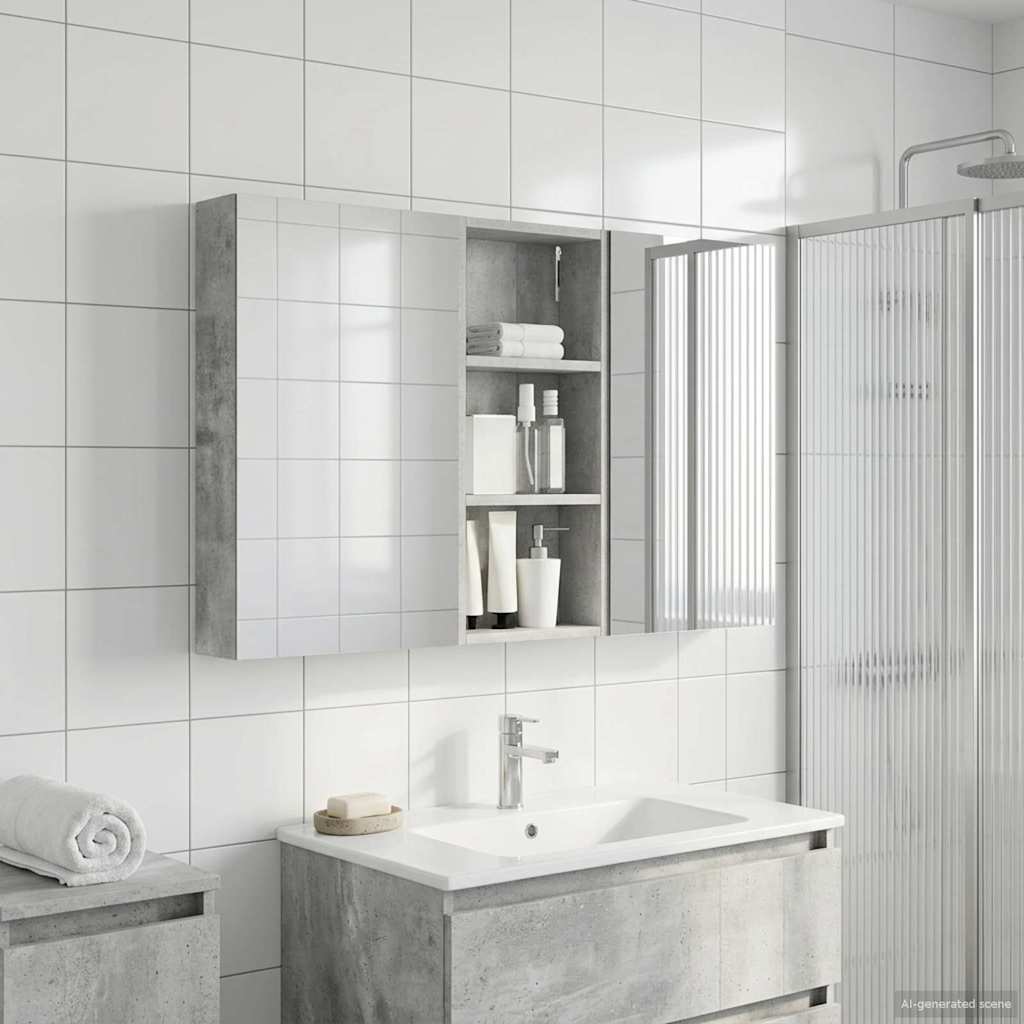Baderomsskapsett 3 pcs 110 x 10,5 x 60,5 cm Konstruert tre