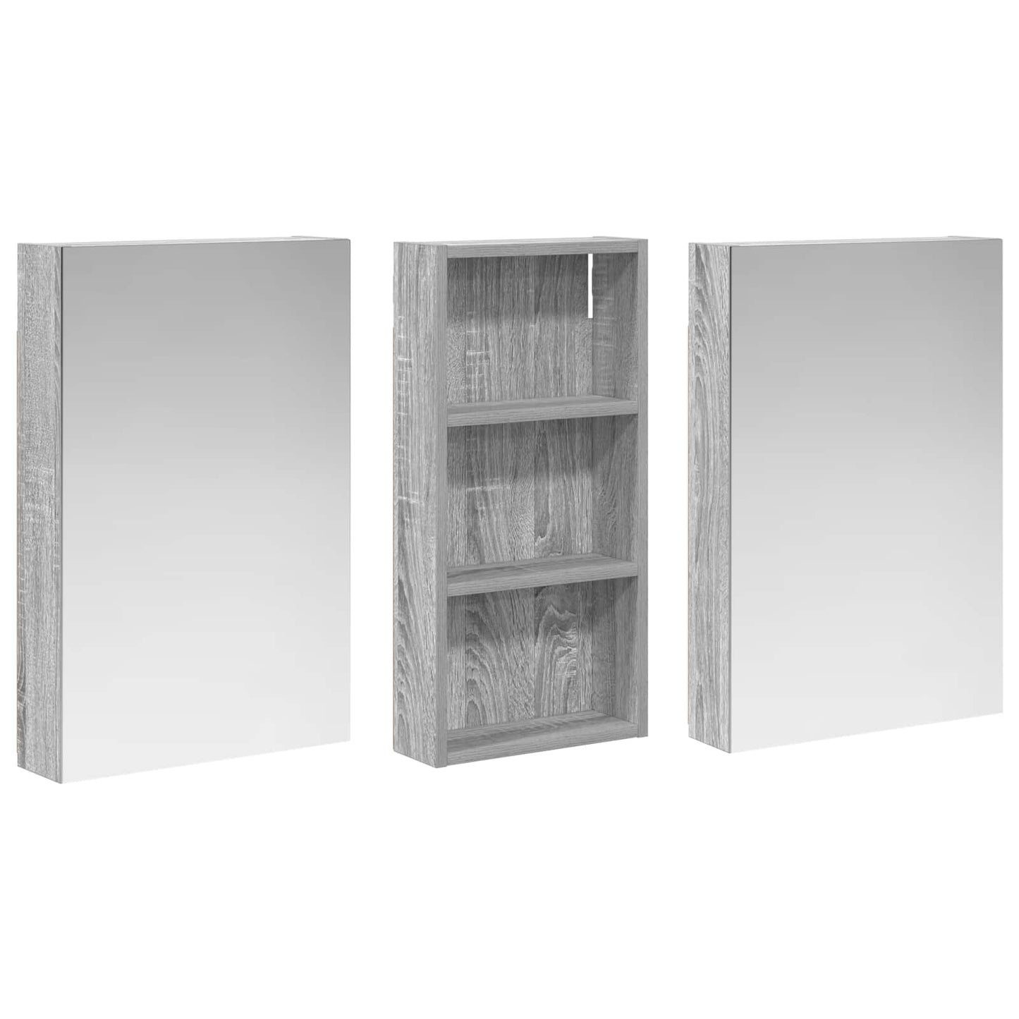 Baderomsskapsett 3 pcs 110 x 10,5 x 60,5 cm Konstruert tre