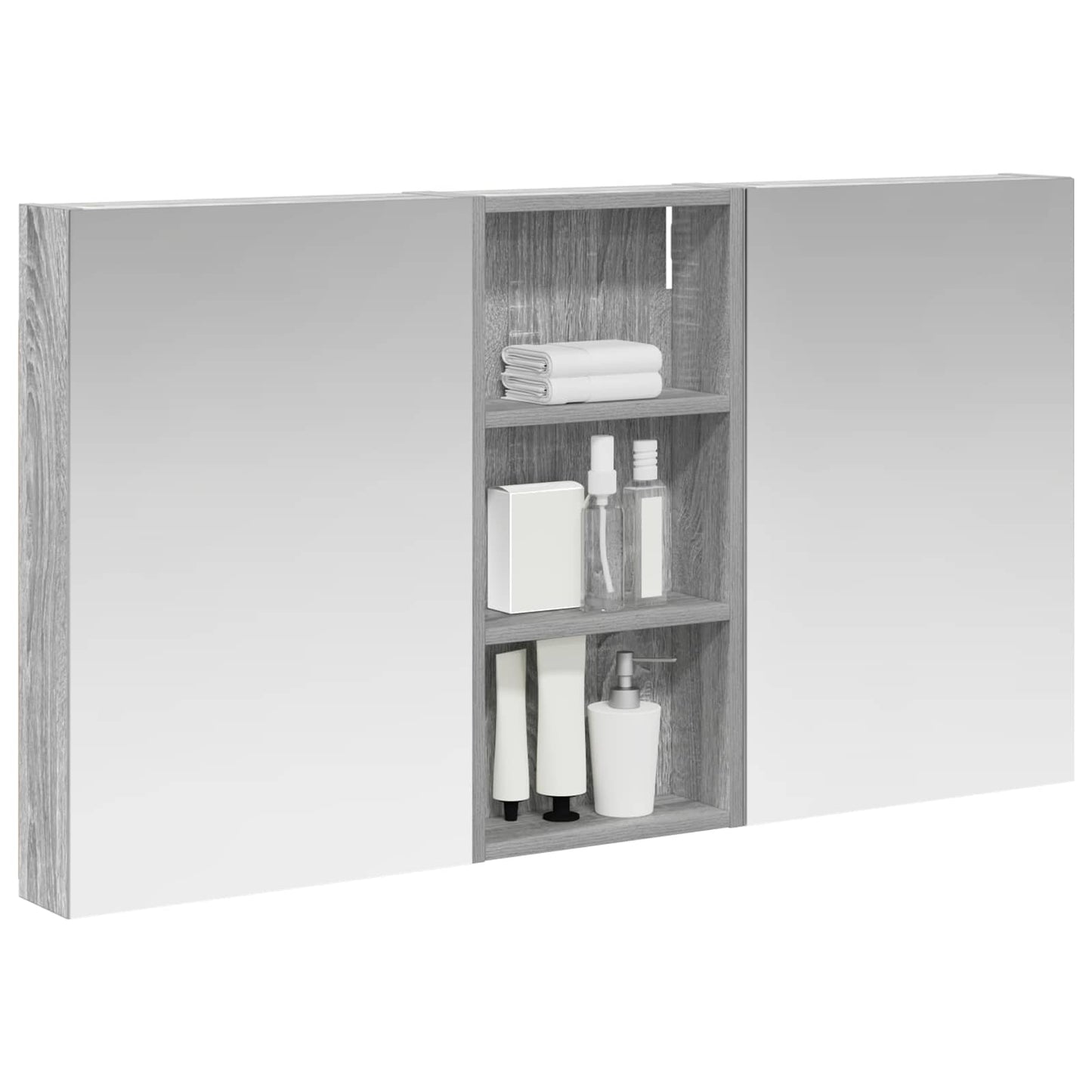 Baderomsskapsett 3 pcs 110 x 10,5 x 60,5 cm Konstruert tre