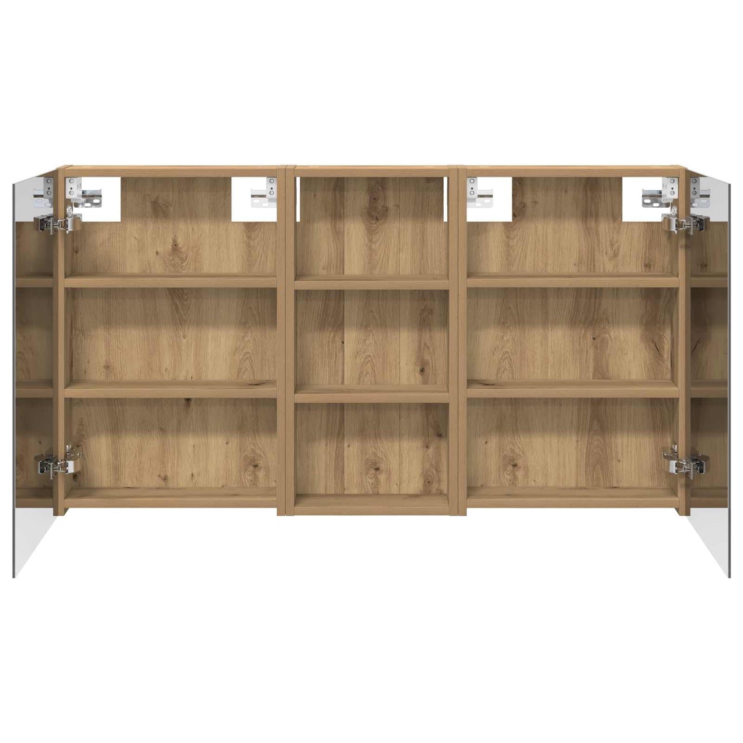Baderomsskapsett 3 stk. 110 x 10,5 x 60,5 cm Konstruert tre