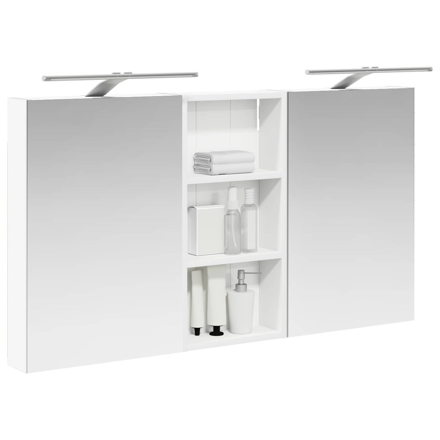Baderomsskapsett 3 pcs 110 x 10,5 x 60,5 cm Konstruert tre
