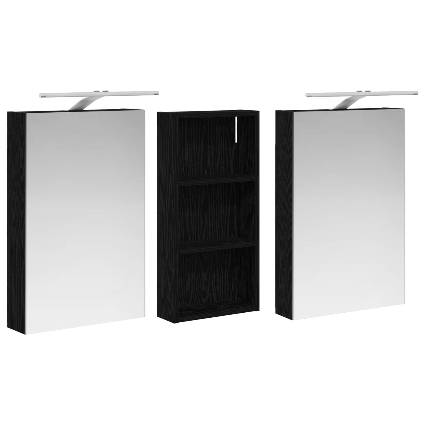 Baderomsskapsett 3 pcs 110 x 10,5 x 60,5 cm Konstruert tre
