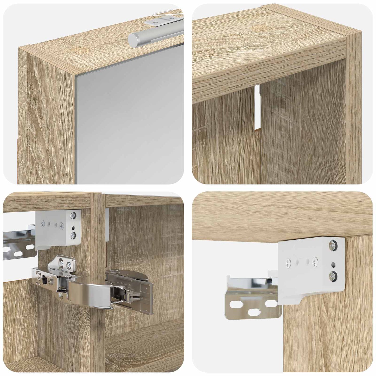 Baderomsskapsett 3 pcs 110 x 10,5 x 60,5 cm Konstruert tre