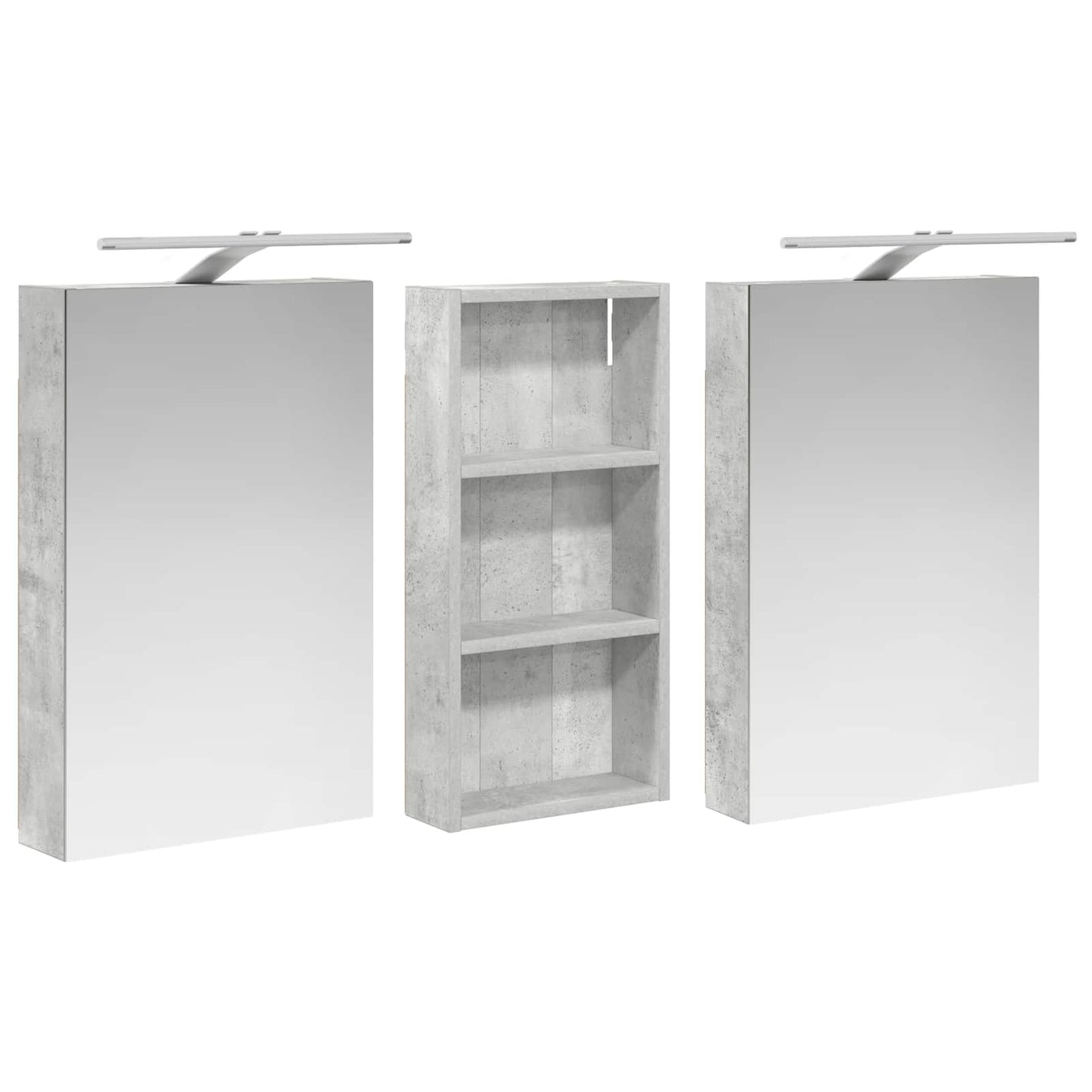 Baderomsskapsett 3 pcs 110 x 10,5 x 60,5 cm Konstruert tre