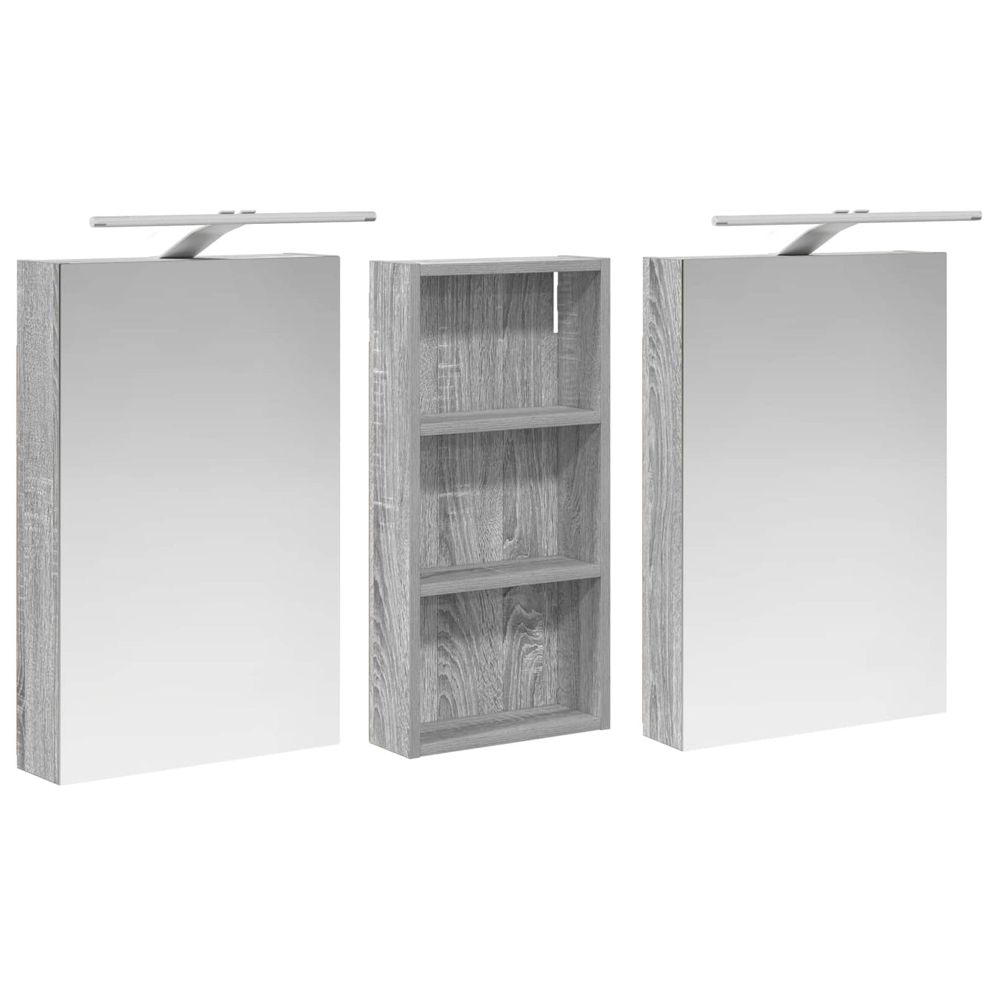 Baderomsskapsett 3 pcs 110 x 10,5 x 60,5 cm Konstruert tre