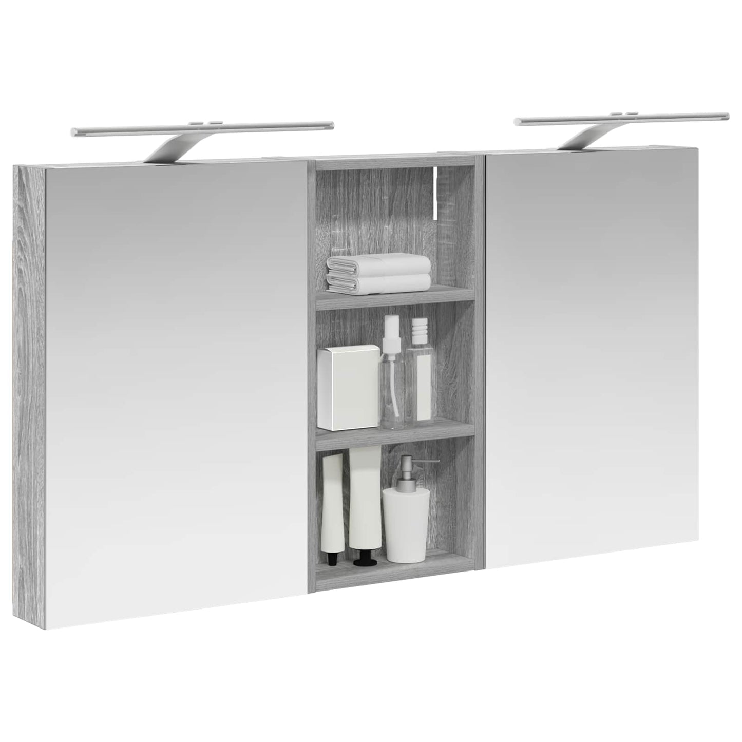 Baderomsskapsett 3 pcs 110 x 10,5 x 60,5 cm Konstruert tre