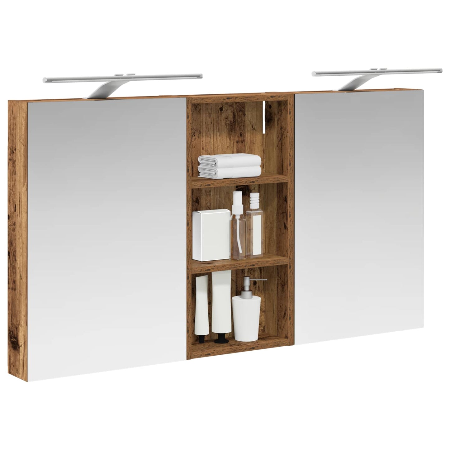 Baderomsskapsett 3 pcs 110 x 10,5 x 60,5 cm Konstruert tre