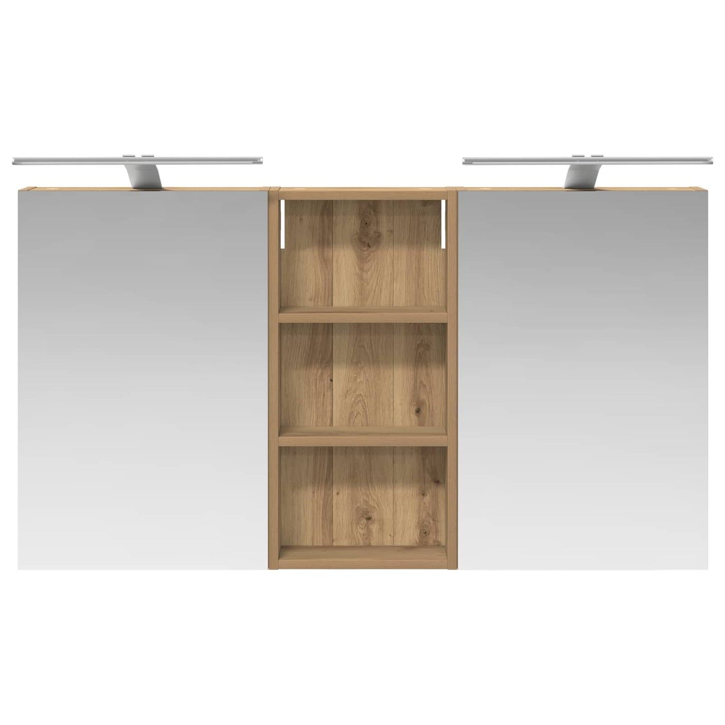 Baderomsskapsett 3 stk. 110 x 10,5 x 60,5 cm Konstruert tre