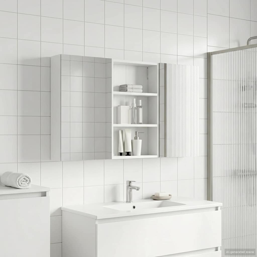 Baderomsskapsett 3 pcs 120 x 10,5 x 60,5 cm Konstruert tre