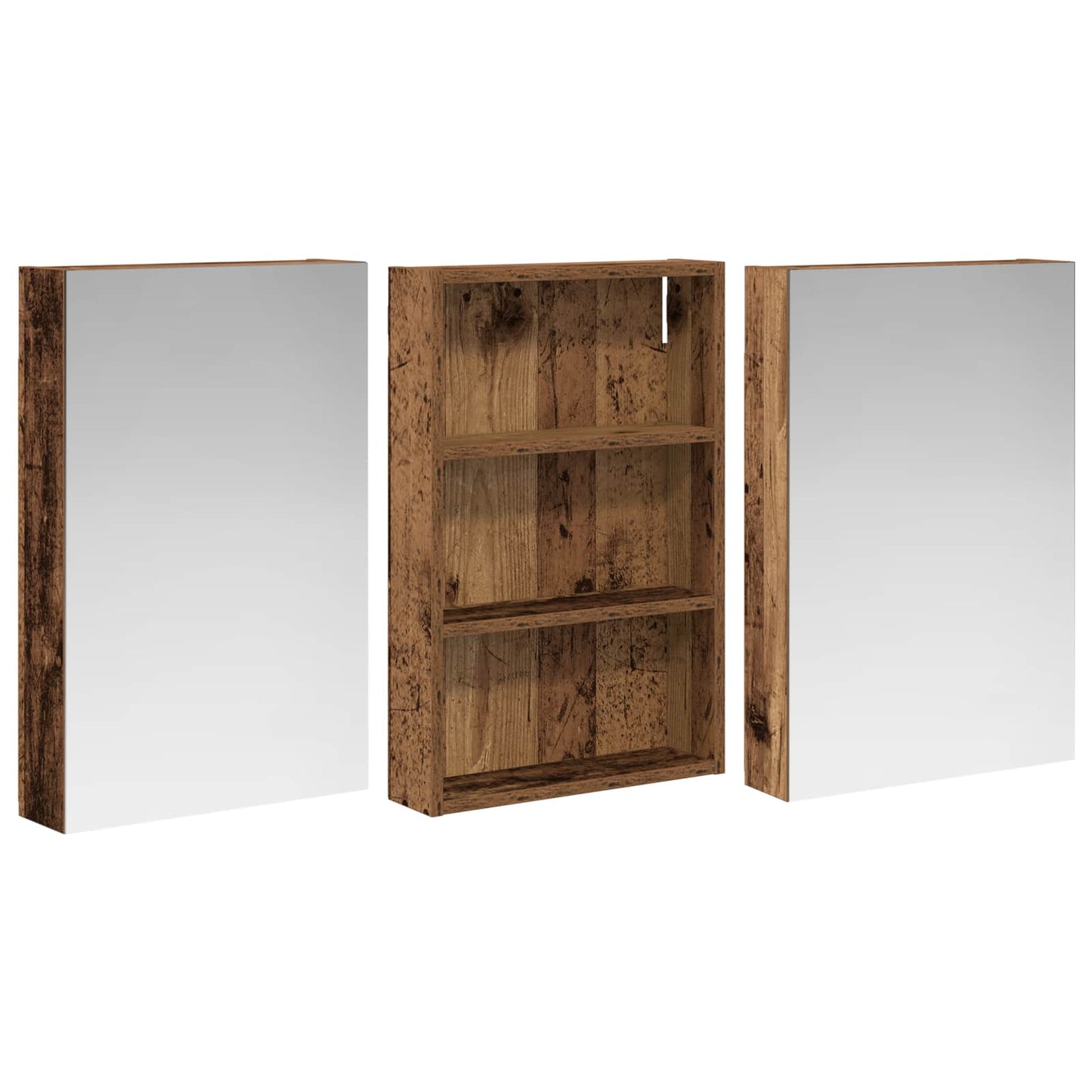 Baderomsskapsett 3 pcs 120 x 10,5 x 60,5 cm Konstruert tre