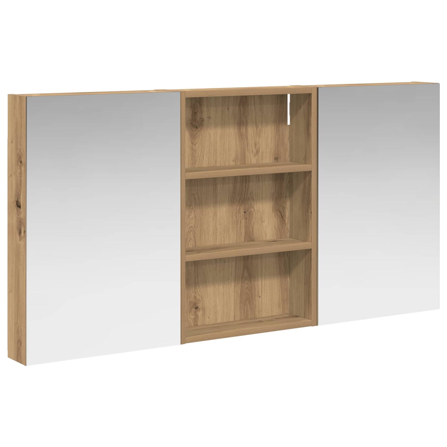Baderomsskapsett 3 stk. 120 x 10,5 x 60,5 cm Konstruert tre