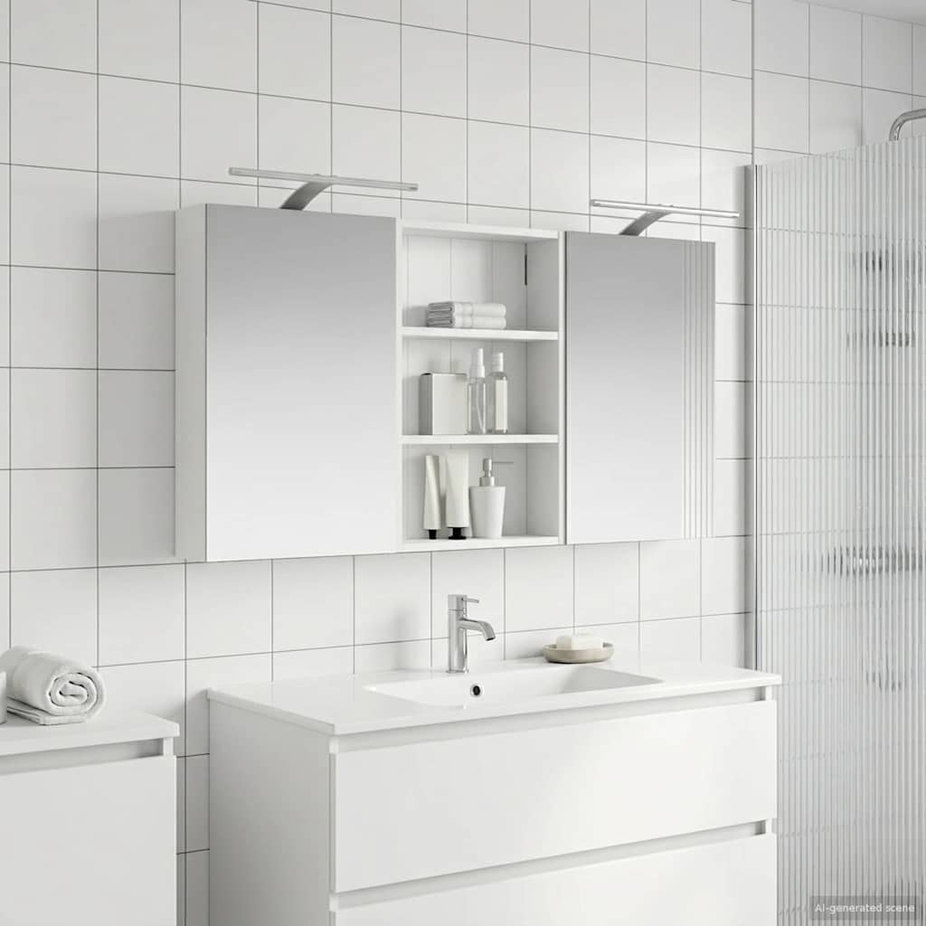 Baderomsskapsett 3 pcs 120 x 10,5 x 60,5 cm Konstruert tre