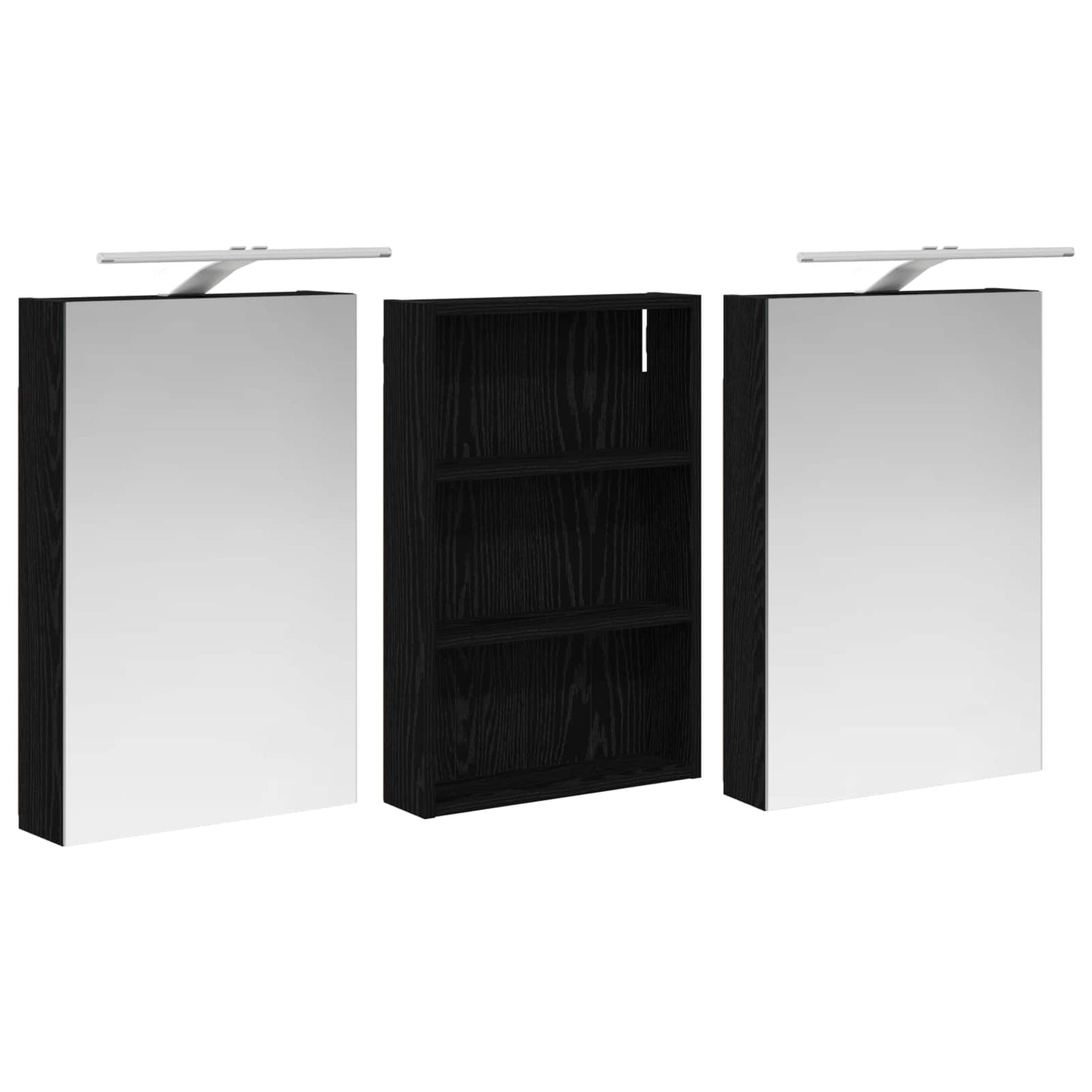 Baderomsskapsett 3 pcs 120 x 10,5 x 60,5 cm Konstruert tre