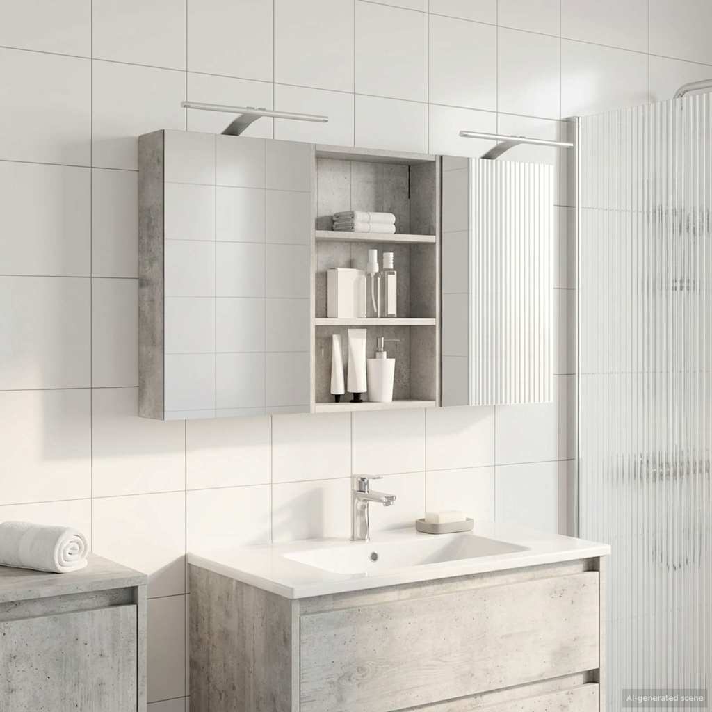 Baderomsskapsett 3 pcs 120 x 10,5 x 60,5 cm Konstruert tre