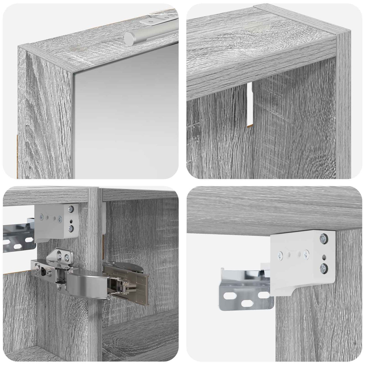 Baderomsskapsett 3 pcs 120 x 10,5 x 60,5 cm Konstruert tre