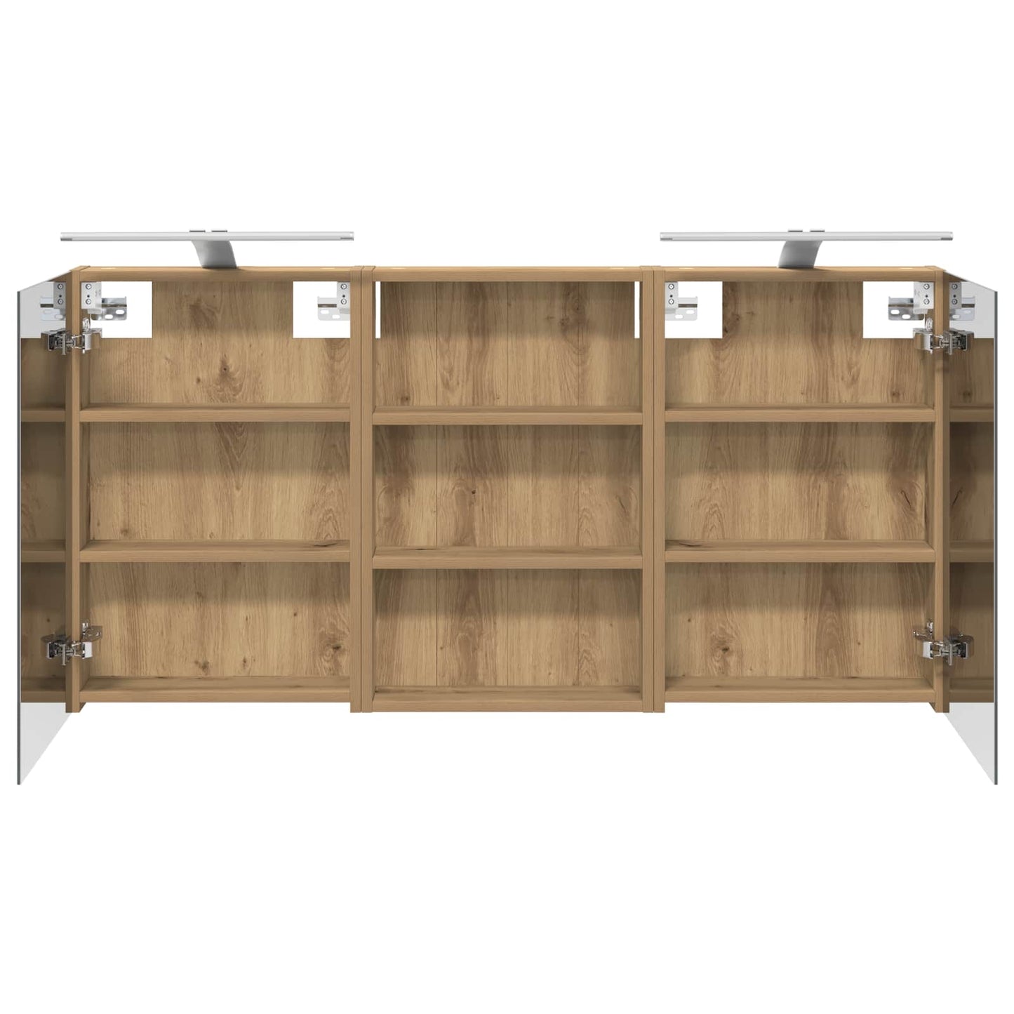Baderomsskapsett 3 stk. 120 x 10,5 x 60,5 cm Konstruert tre