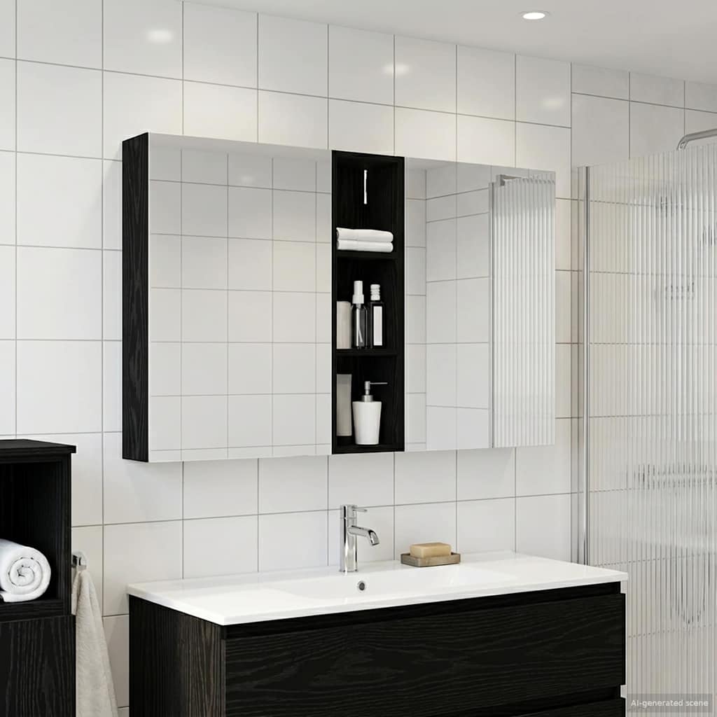 Baderomsskapsett 3 pcs 120 x 14,5 x 70 cm Konstruert tre