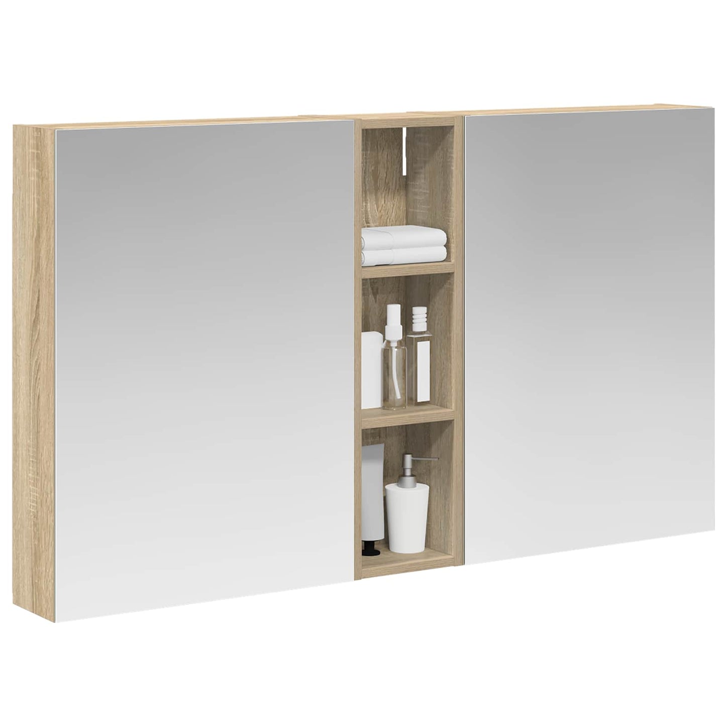Baderomsskapsett 3 pcs 120 x 14,5 x 70 cm Konstruert tre