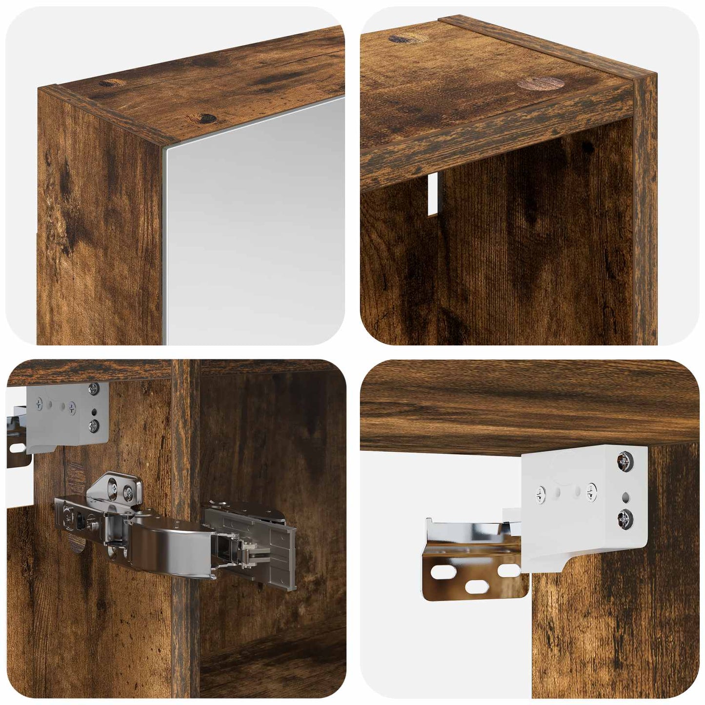 Baderomsskapsett 3 pcs 120 x 14,5 x 70 cm Konstruert tre