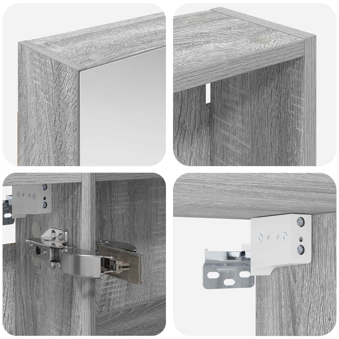 Baderomsskapsett 3 pcs 120 x 14,5 x 70 cm Konstruert tre