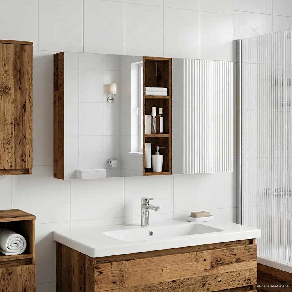Baderomsskapsett 3 pcs 120 x 14,5 x 70 cm Konstruert tre