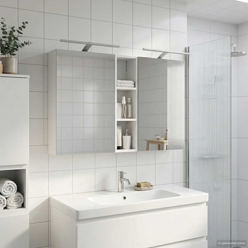 Baderomsskapsett 3 pcs 120 x 14,5 x 70 cm Konstruert tre