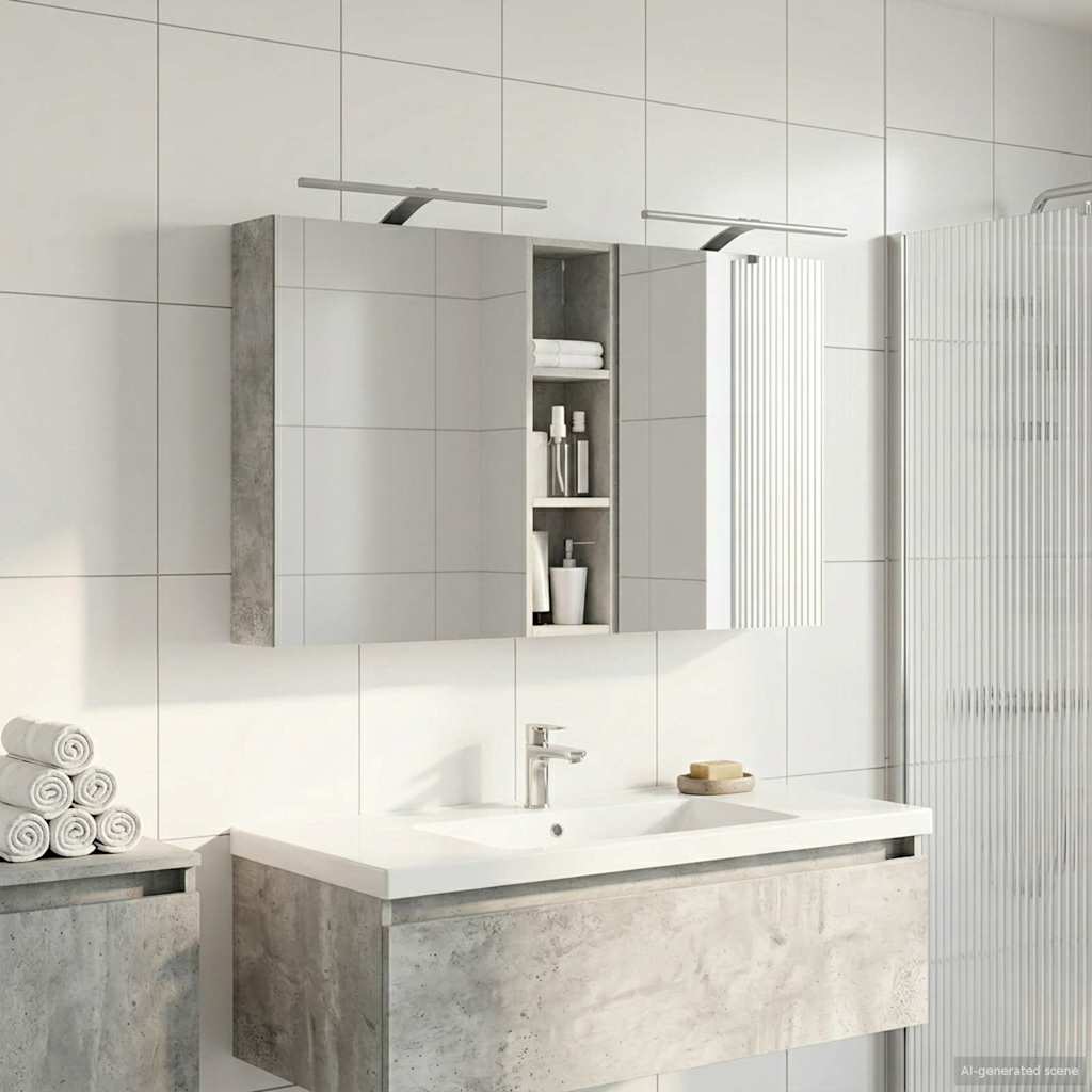 Baderomsskapsett 3 pcs 120 x 14,5 x 70 cm Konstruert tre