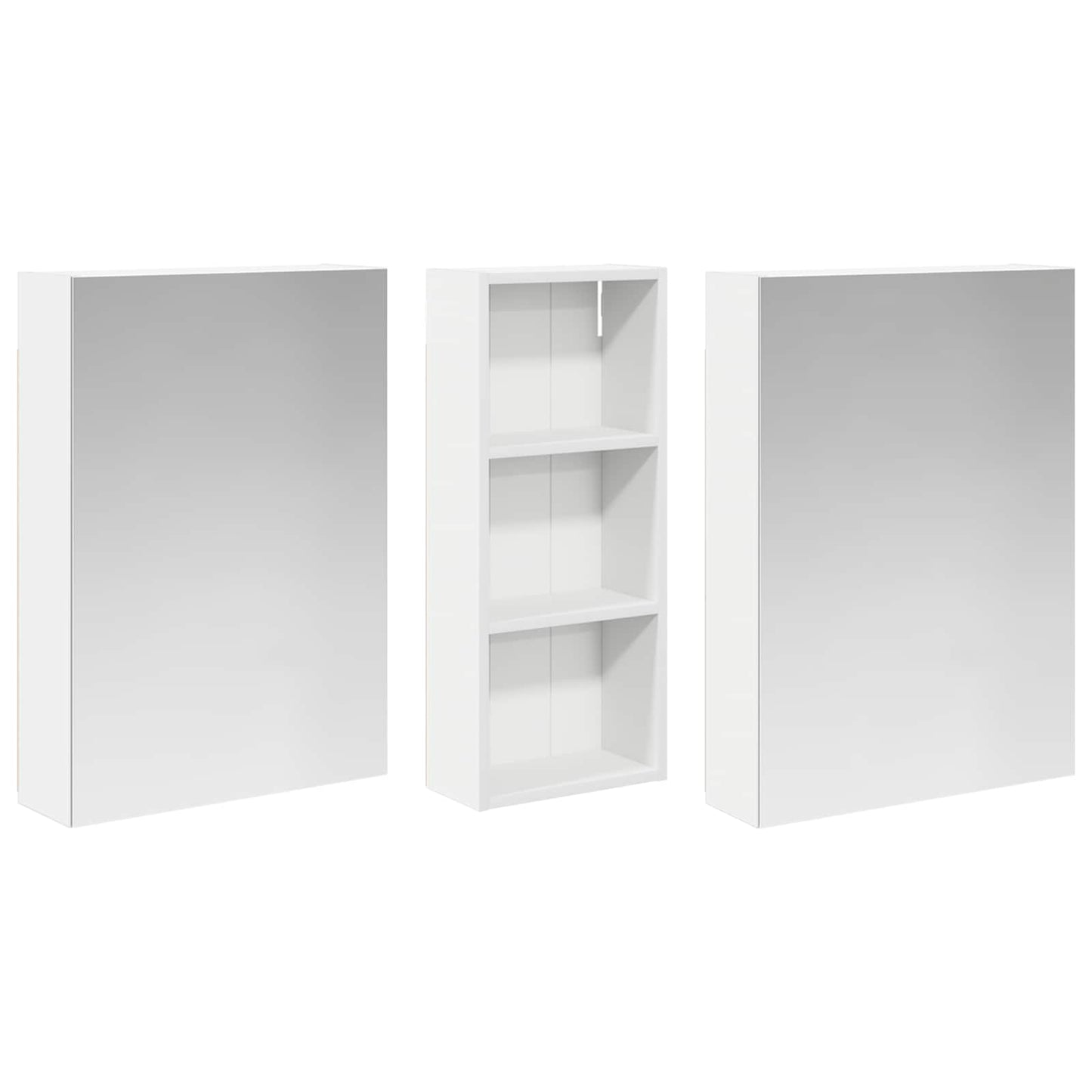 Baderomsskapsett 3 pcs 130 x 14,5 x 70 cm Konstruert tre