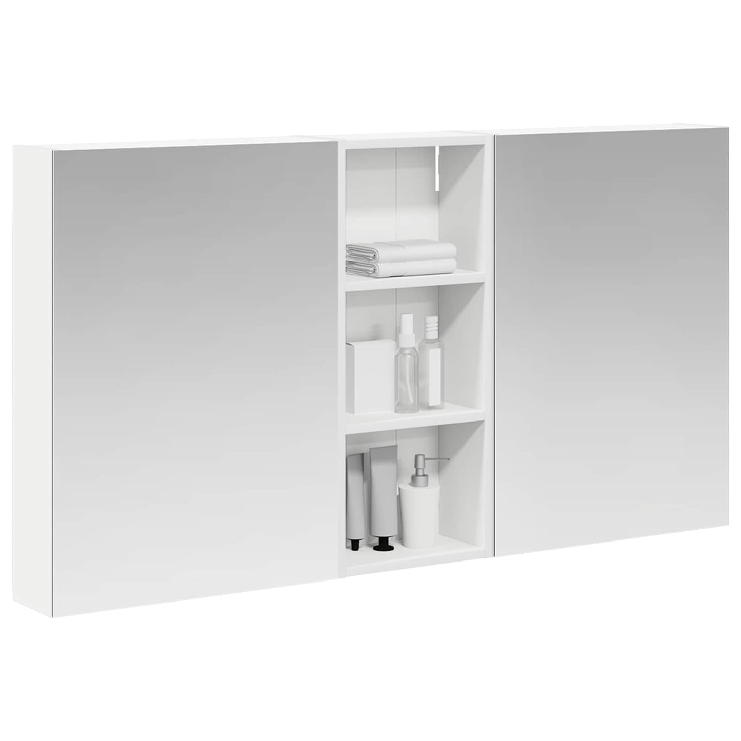 Baderomsskapsett 3 pcs 130 x 14,5 x 70 cm Konstruert tre