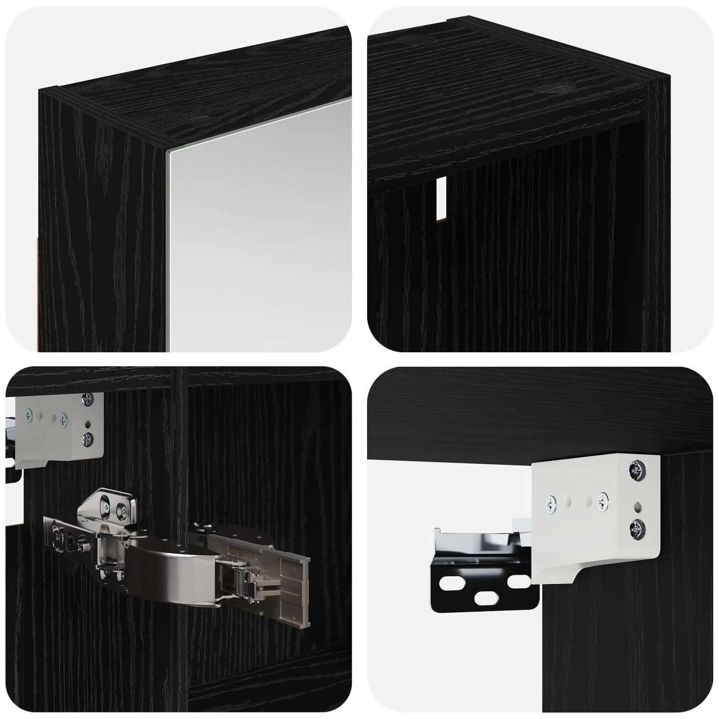 Baderomsskapsett 3 pcs 130 x 14,5 x 70 cm Konstruert tre