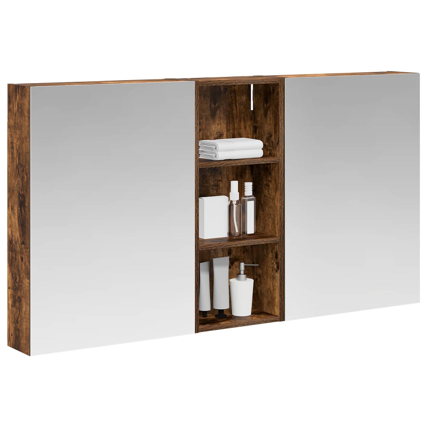 Baderomsskapsett 3 pcs 130 x 14,5 x 70 cm Konstruert tre