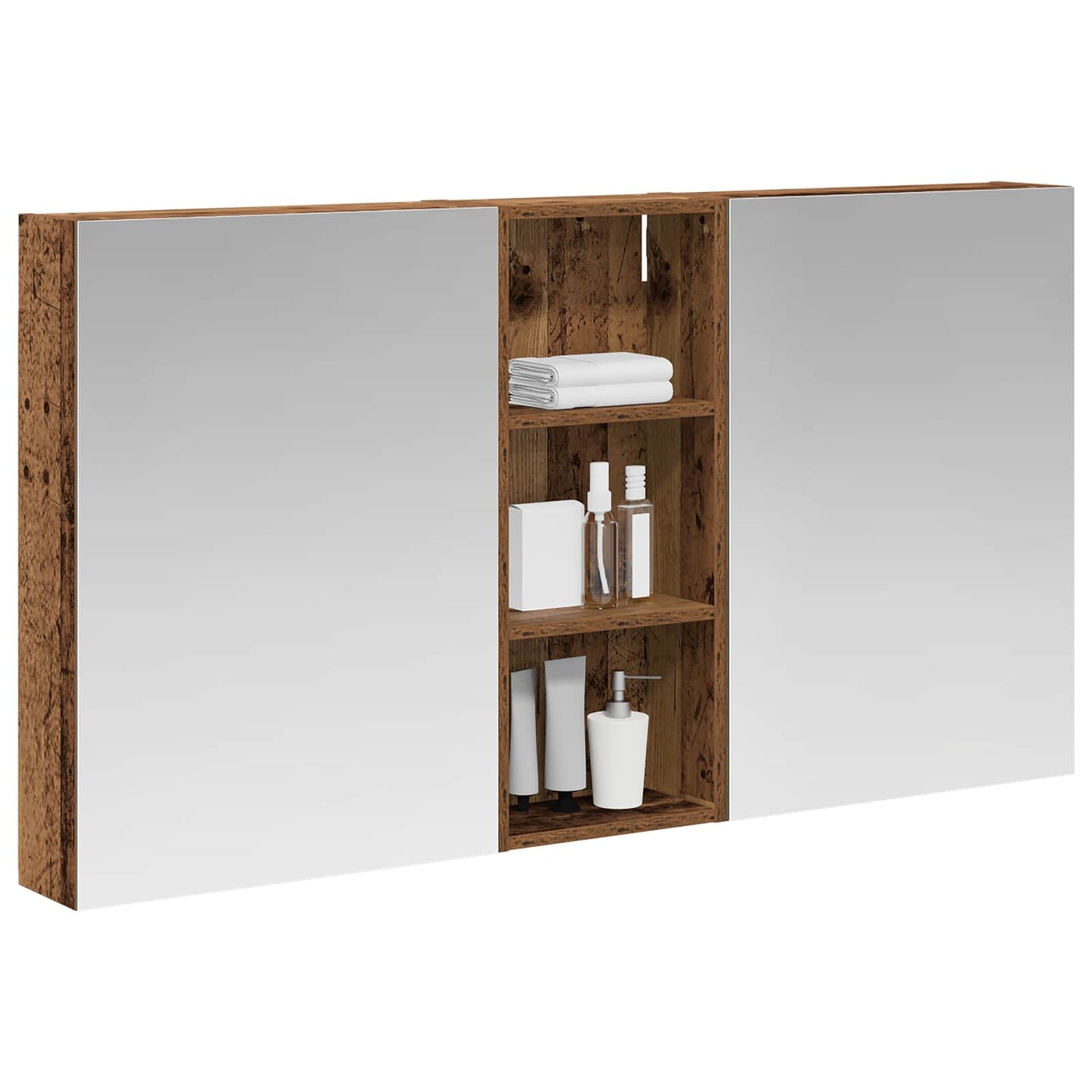 Baderomsskapsett 3 pcs 130 x 14,5 x 70 cm Konstruert tre
