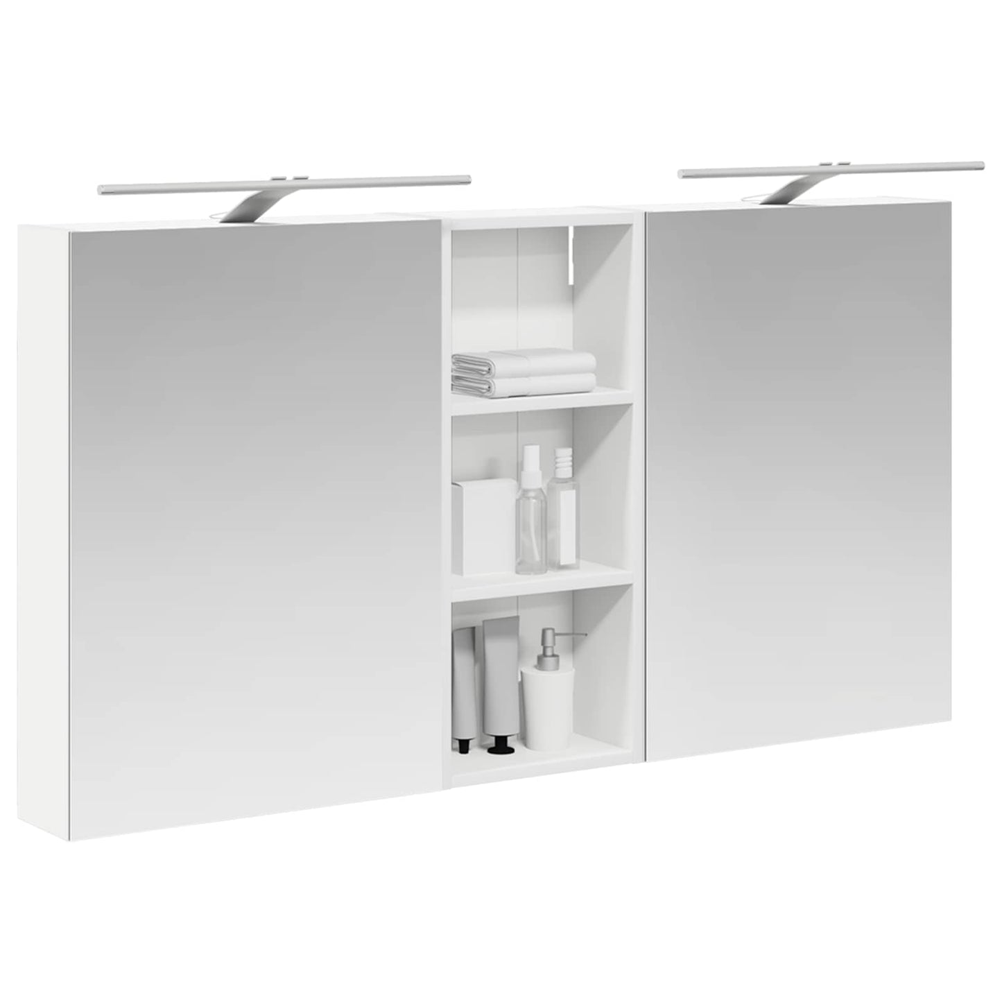Baderomsskapsett 3 pcs 130 x 14,5 x 70 cm Konstruert tre
