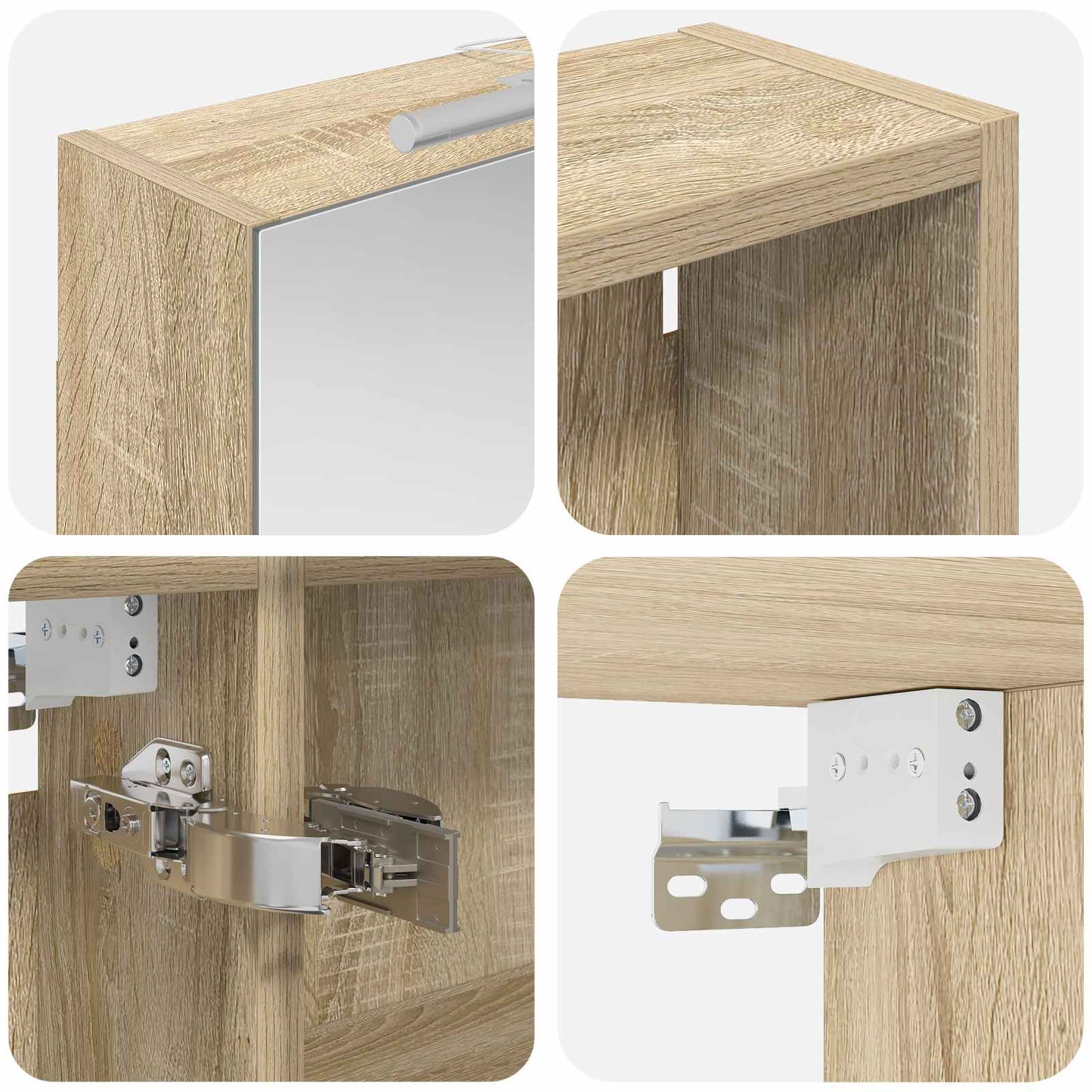 Baderomsskapsett 3 pcs 130 x 14,5 x 70 cm Konstruert tre
