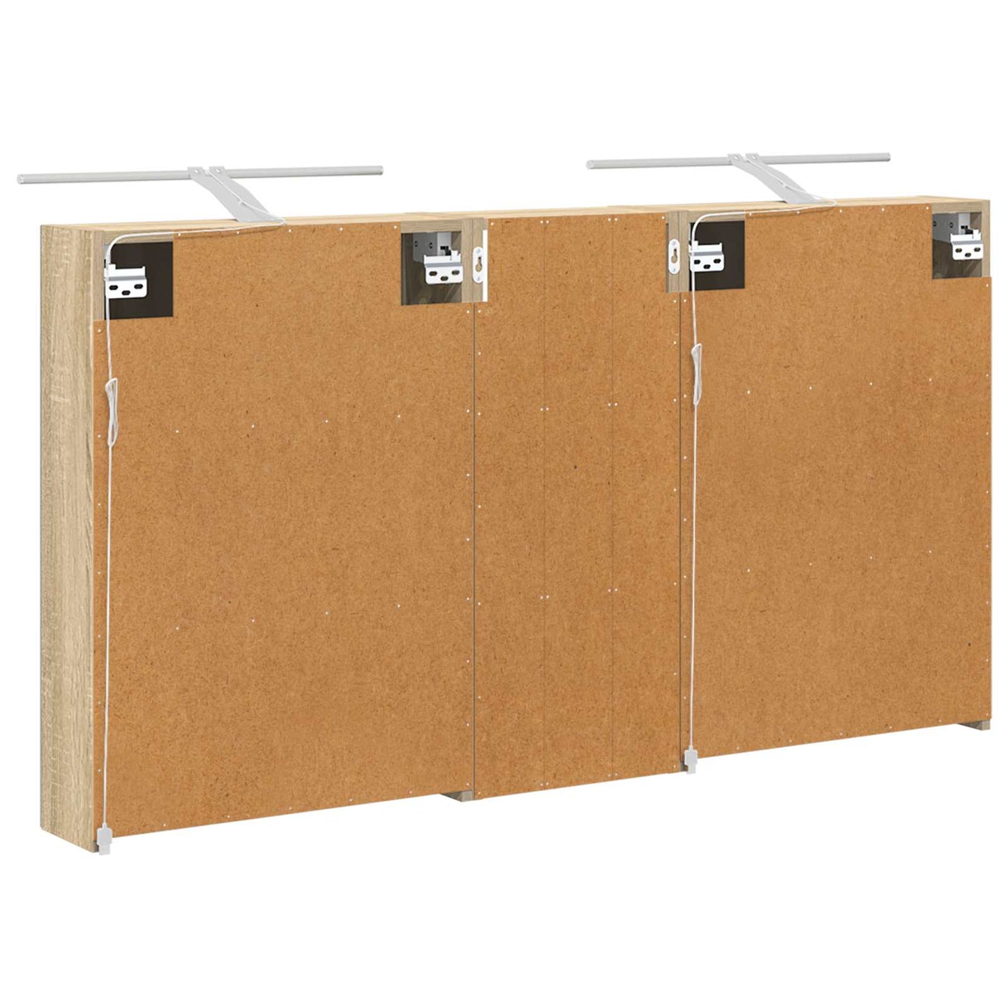 Baderomsskapsett 3 pcs 130 x 14,5 x 70 cm Konstruert tre