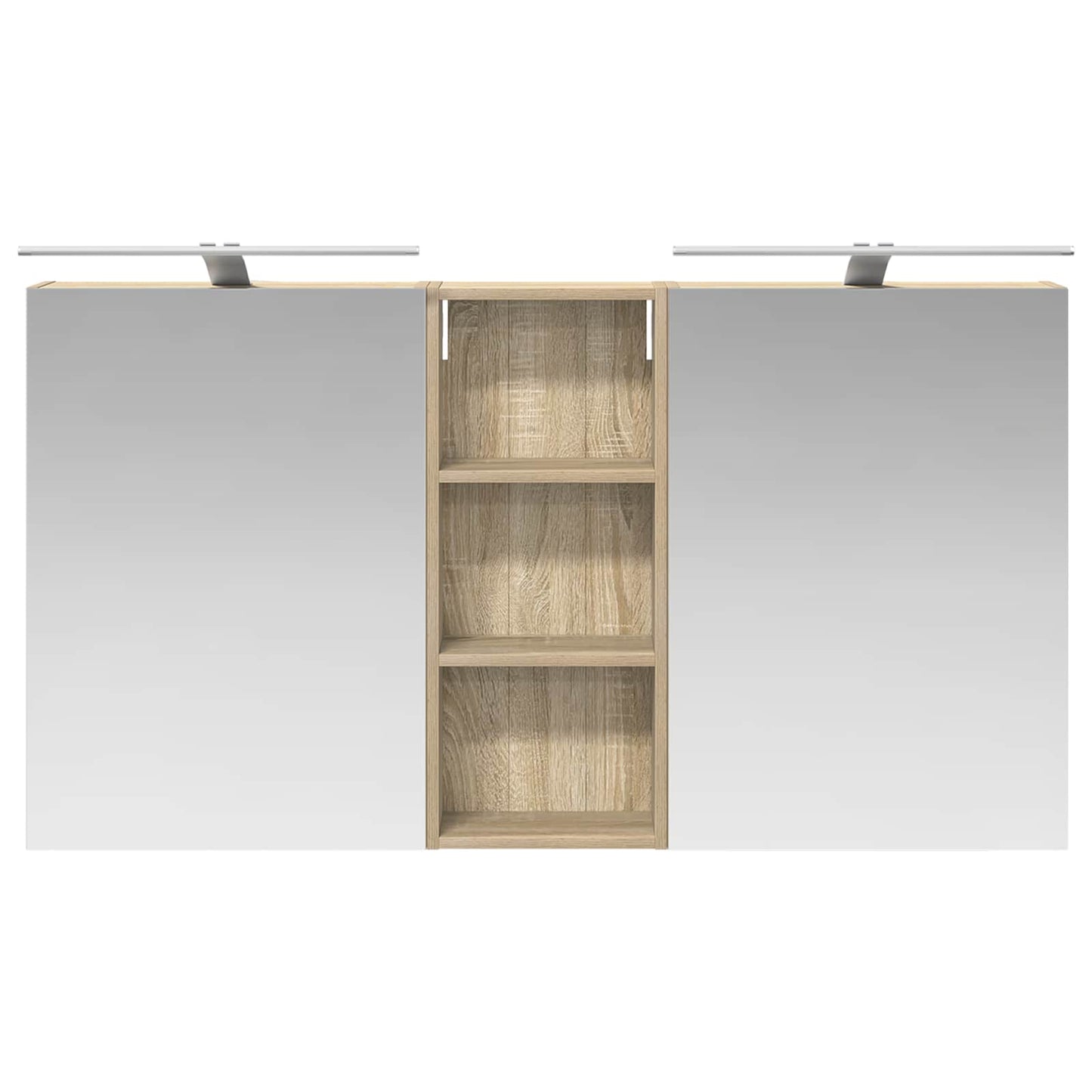 Baderomsskapsett 3 pcs 130 x 14,5 x 70 cm Konstruert tre