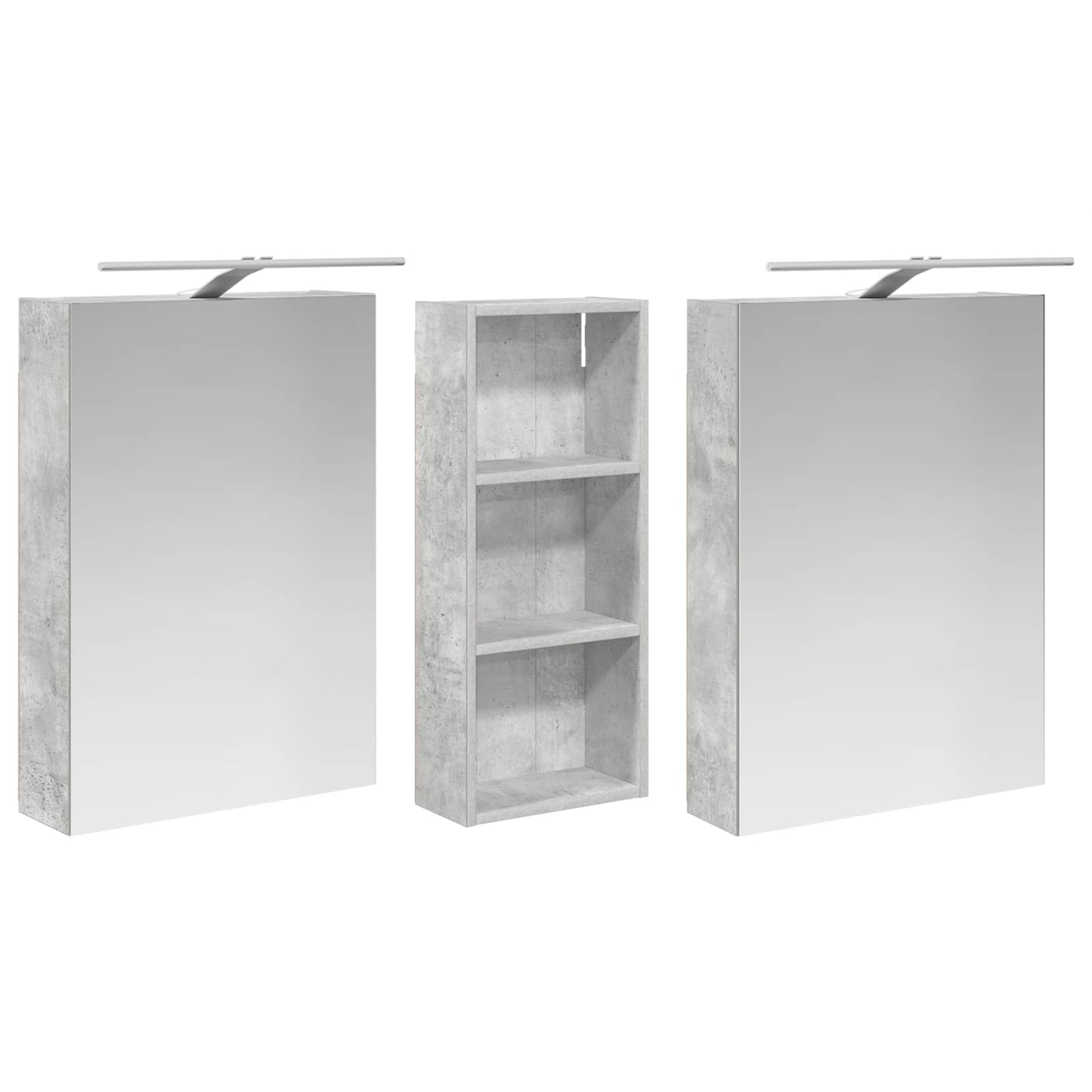 Baderomsskapsett 3 pcs 130 x 14,5 x 70 cm Konstruert tre