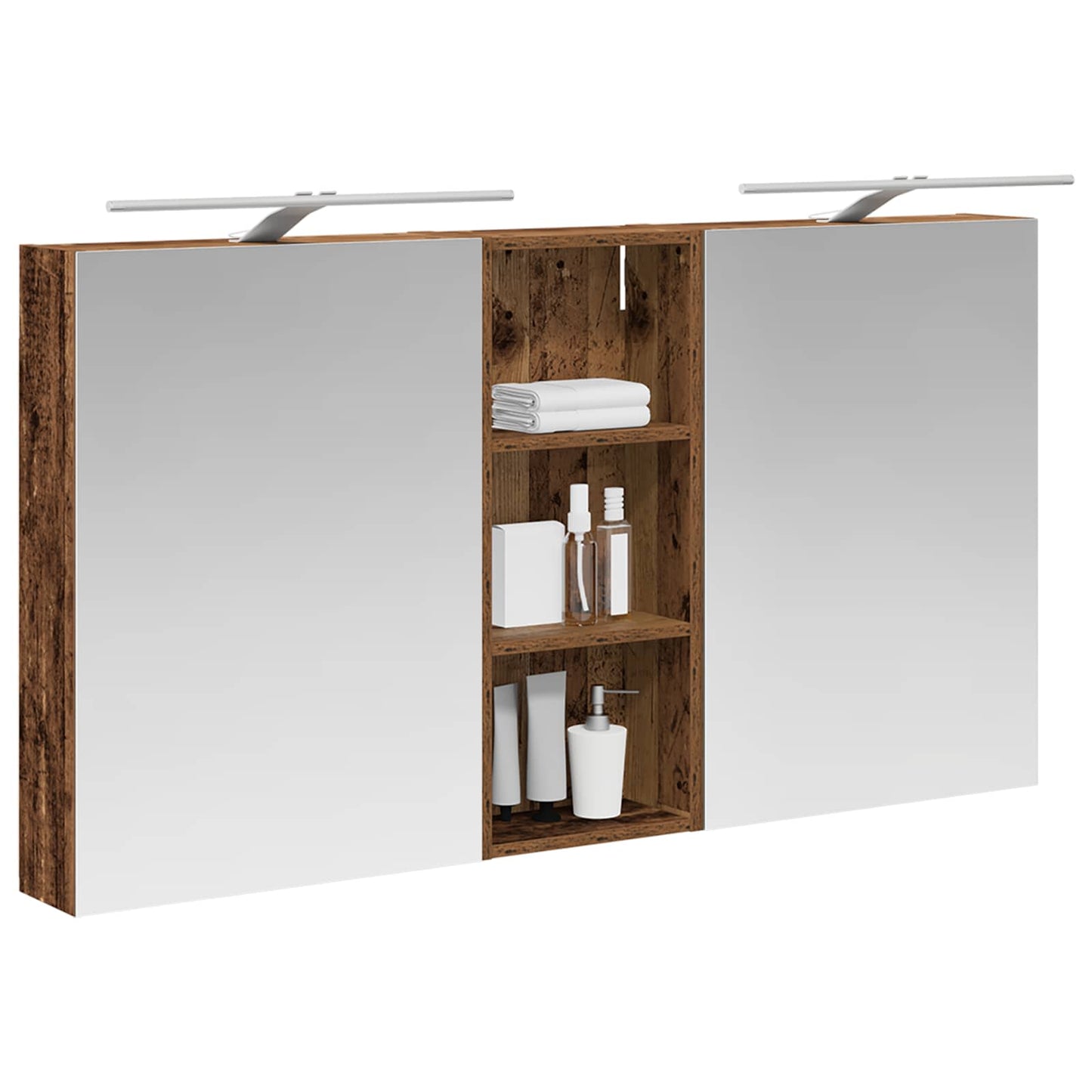 Baderomsskapsett 3 pcs 130 x 14,5 x 70 cm Konstruert tre