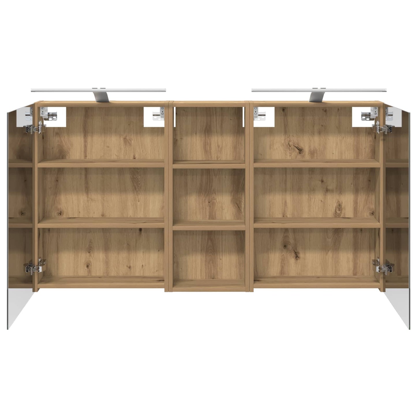 Baderomsskapsett 3 stk. 130 x 14,5 x 70 cm Konstruert tre