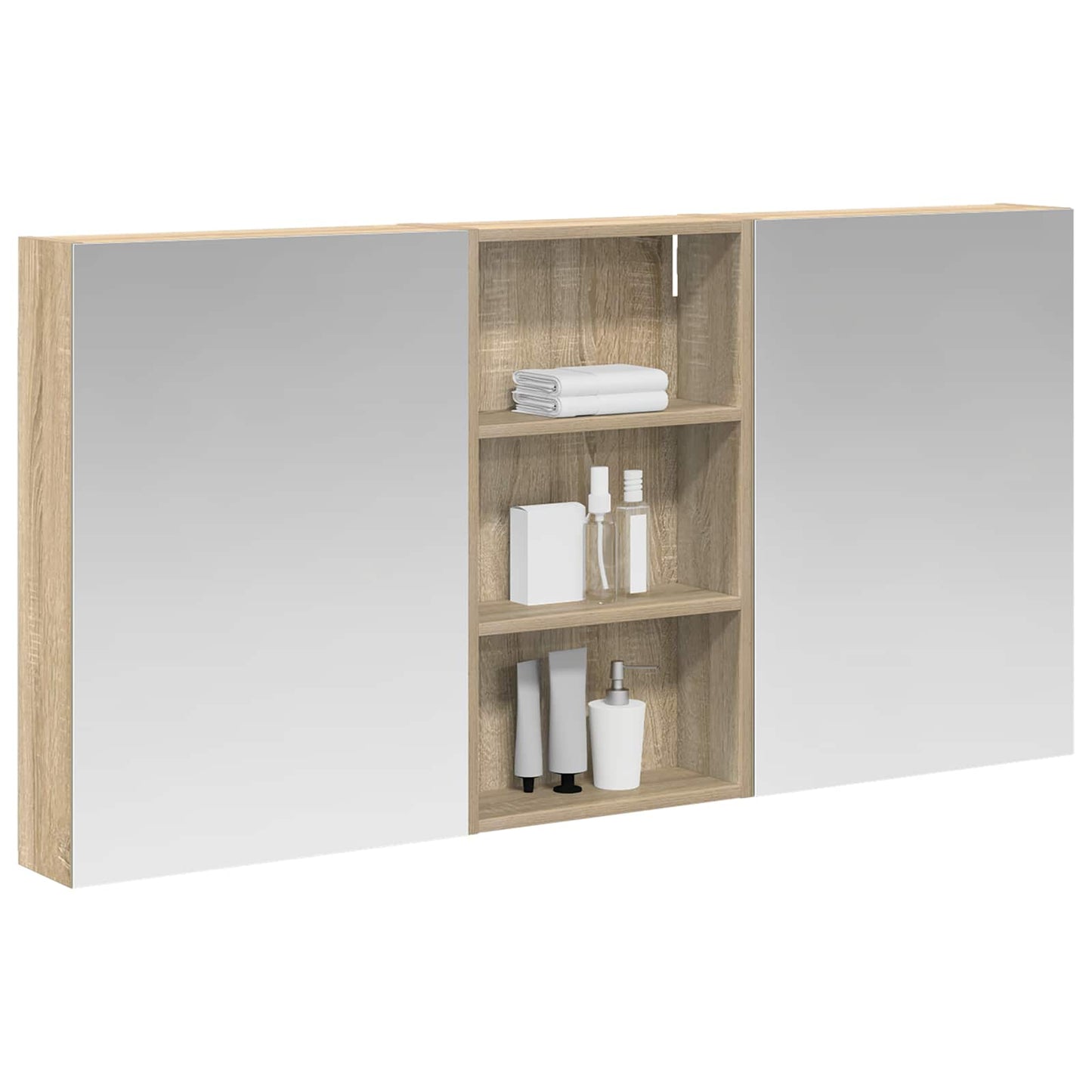 Baderomsskapsett 3 pcs 140 x 14,5 x 70 cm Konstruert tre