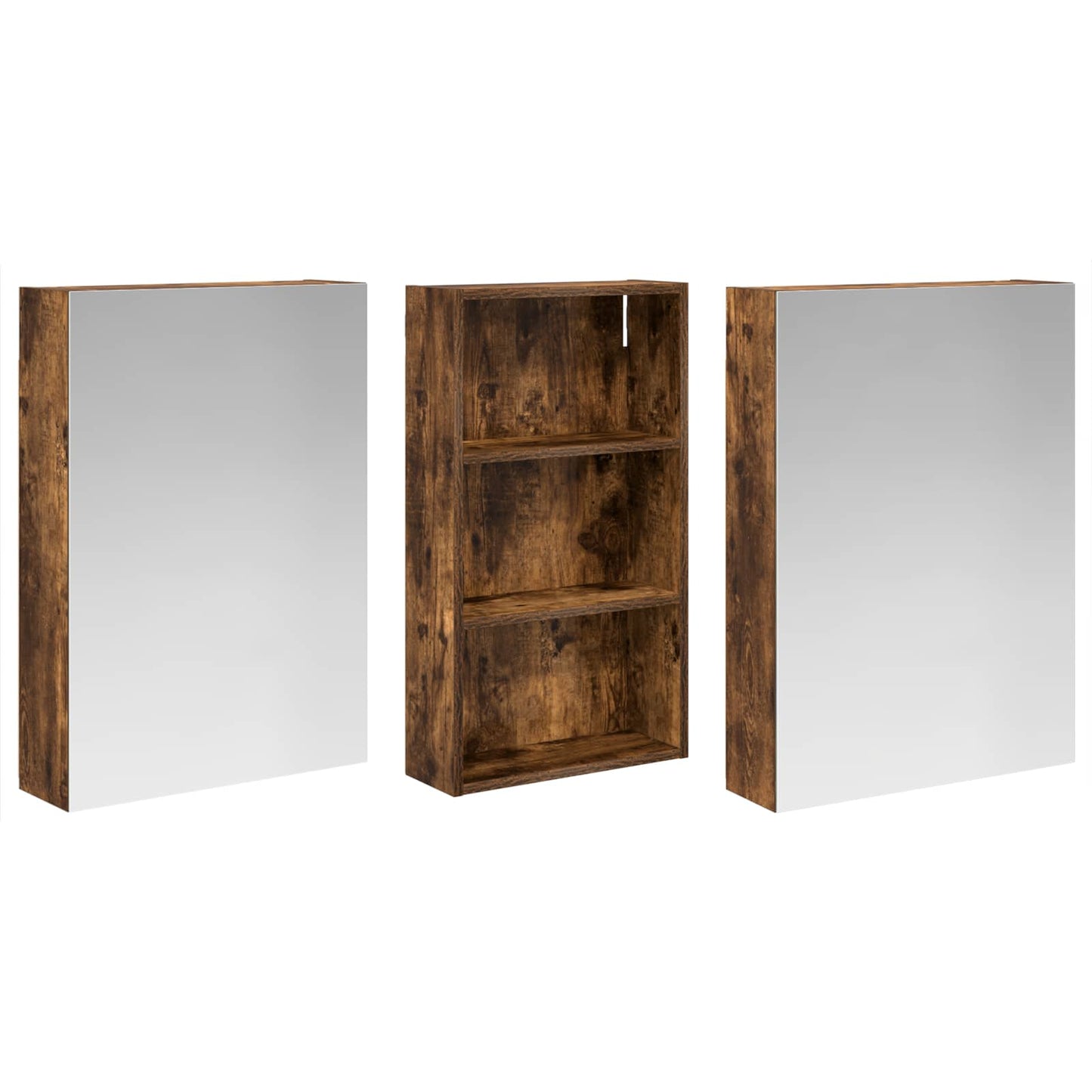 Baderomsskapsett 3 pcs 140 x 14,5 x 70 cm Konstruert tre