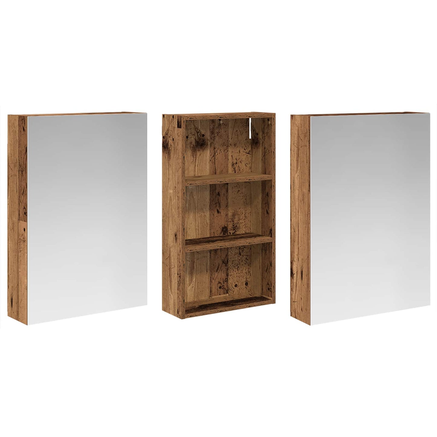 Baderomsskapsett 3 pcs 140 x 14,5 x 70 cm Konstruert tre