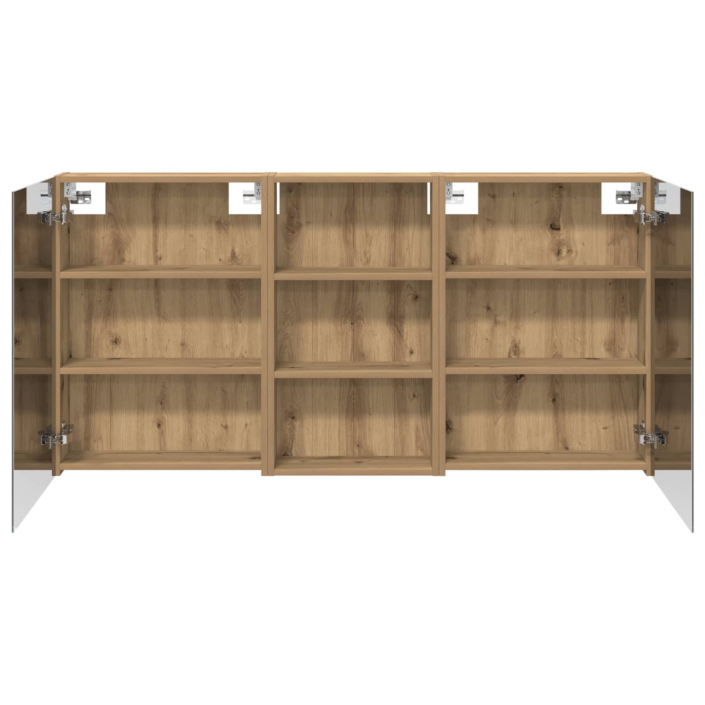Baderomsskapsett 3 stk. 140 x 14,5 x 70 cm Konstruert tre